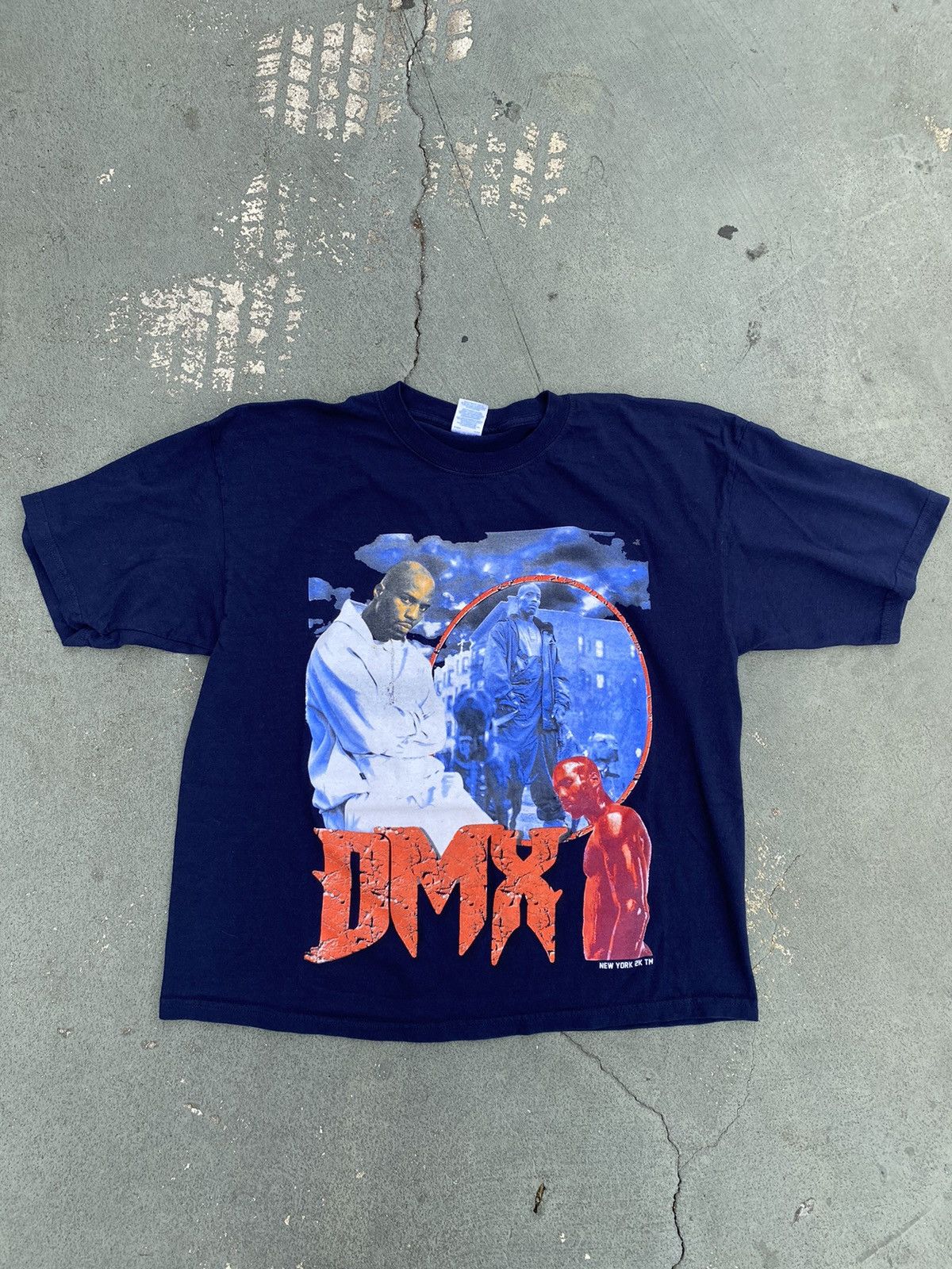 image of Rap Tees x Vintage Crazy Vintage Dmx 90's Rap Tee in Blue, Men's (Size XL)