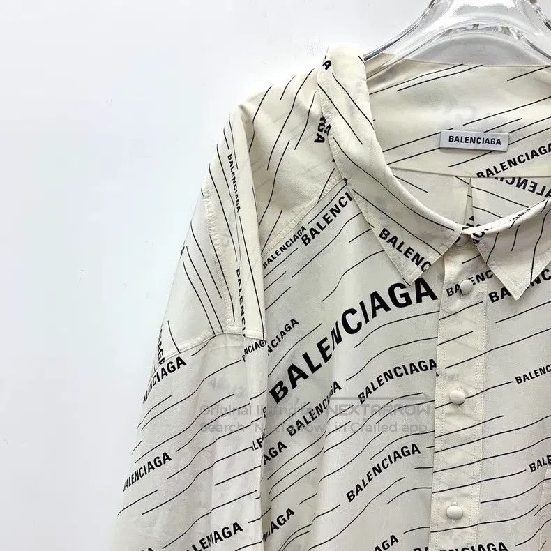 Balenciaga Balenciaga size 34 White Logo Letter Stripe Silk Collar Si Size XXS / US 00 / IT 34 - 3 Thumbnail