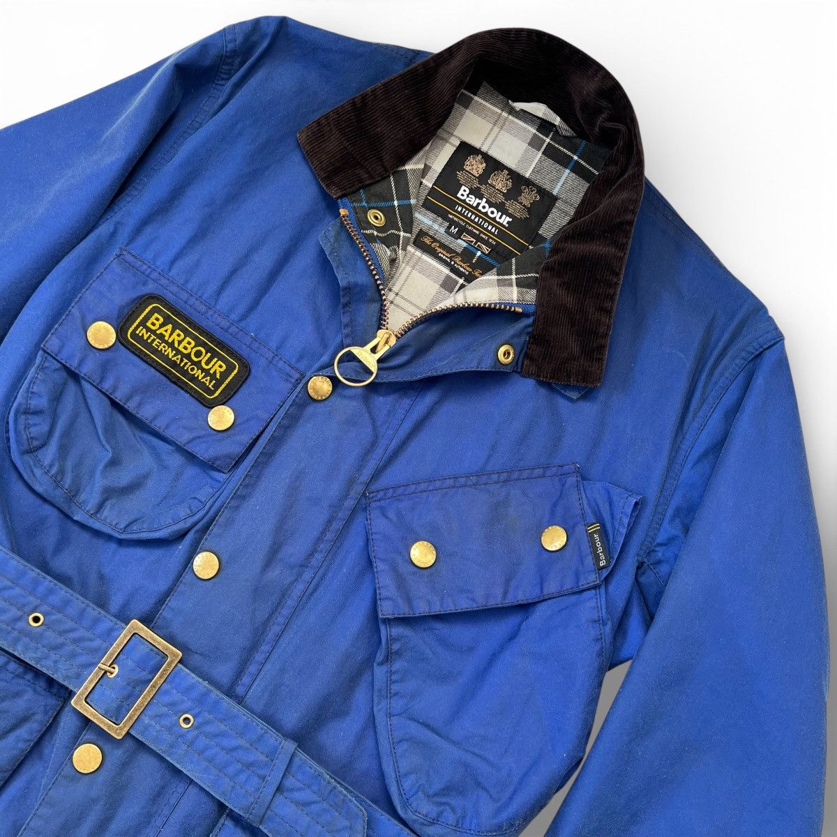 Barbour Rare Barbour international A7 Brass Cobalt Blue Waxed Jacket Size US M / EU 48-50 / 2 - 2 Thumbnail