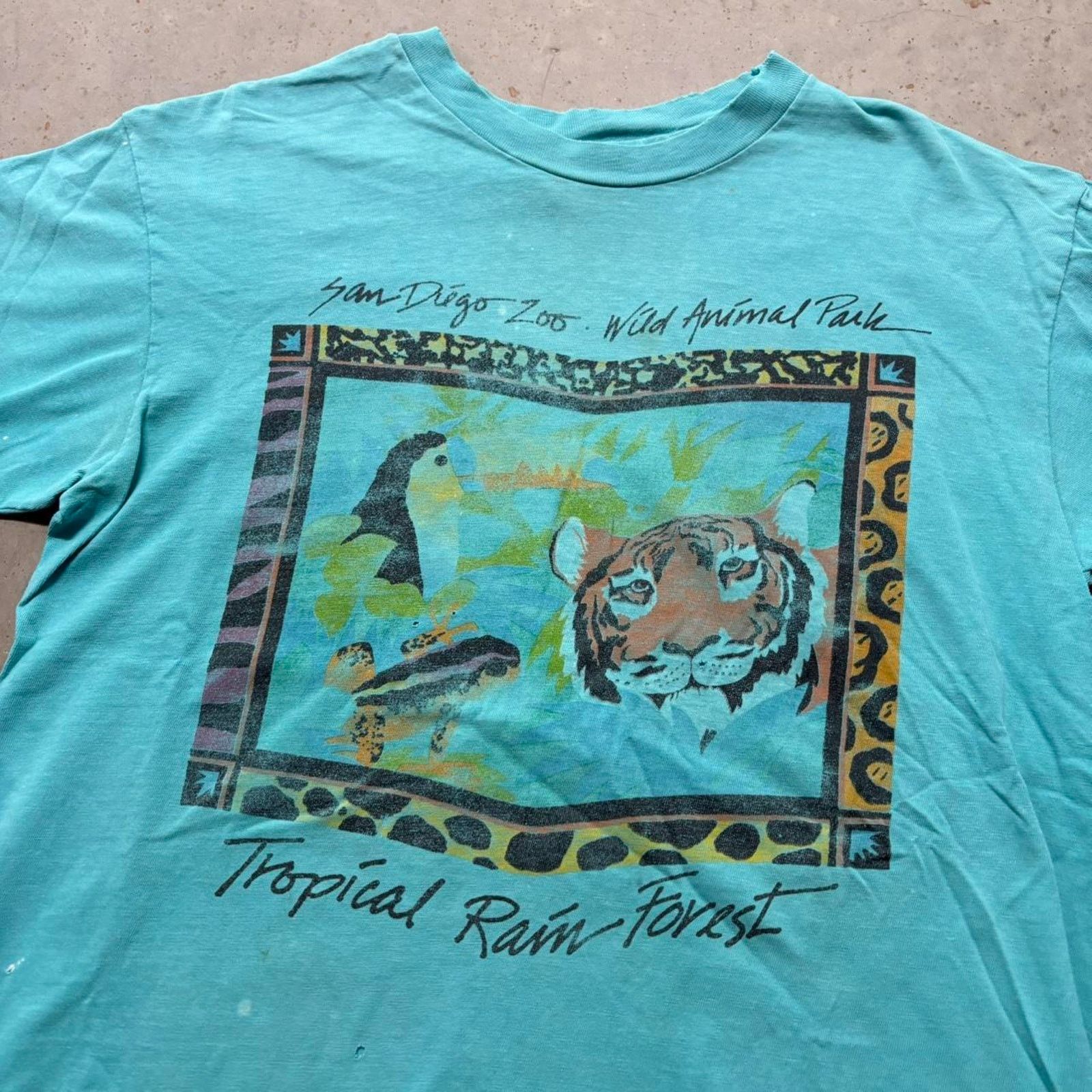 Japanese Brand × Vintage Crazy Vintage 80s San Diego Zoo Animals Distressed T Shirt Size US L / EU 52-54 / 3 - 2 Thumbnail