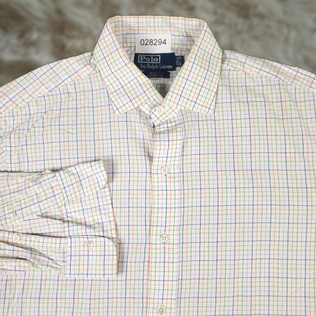 Ralph Lauren Ralph Lauren Dress Shirt Mens 16.5 Multicolor Long Sleeve Button-Down Cotton Classic American Mens Size 42R - 1 Thumbnail