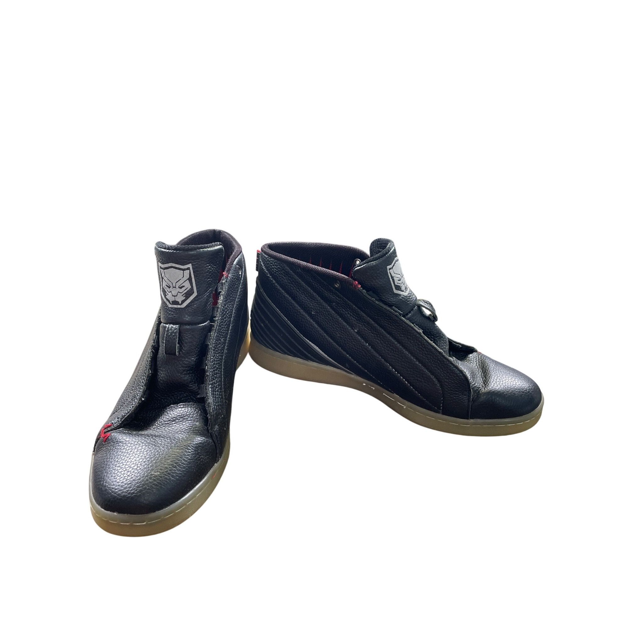 Marvel Comics Marvel Black Panther Mens Black Leather High-Top Sneakers Sz Size US 11 / EU 44 - 1 Thumbnail