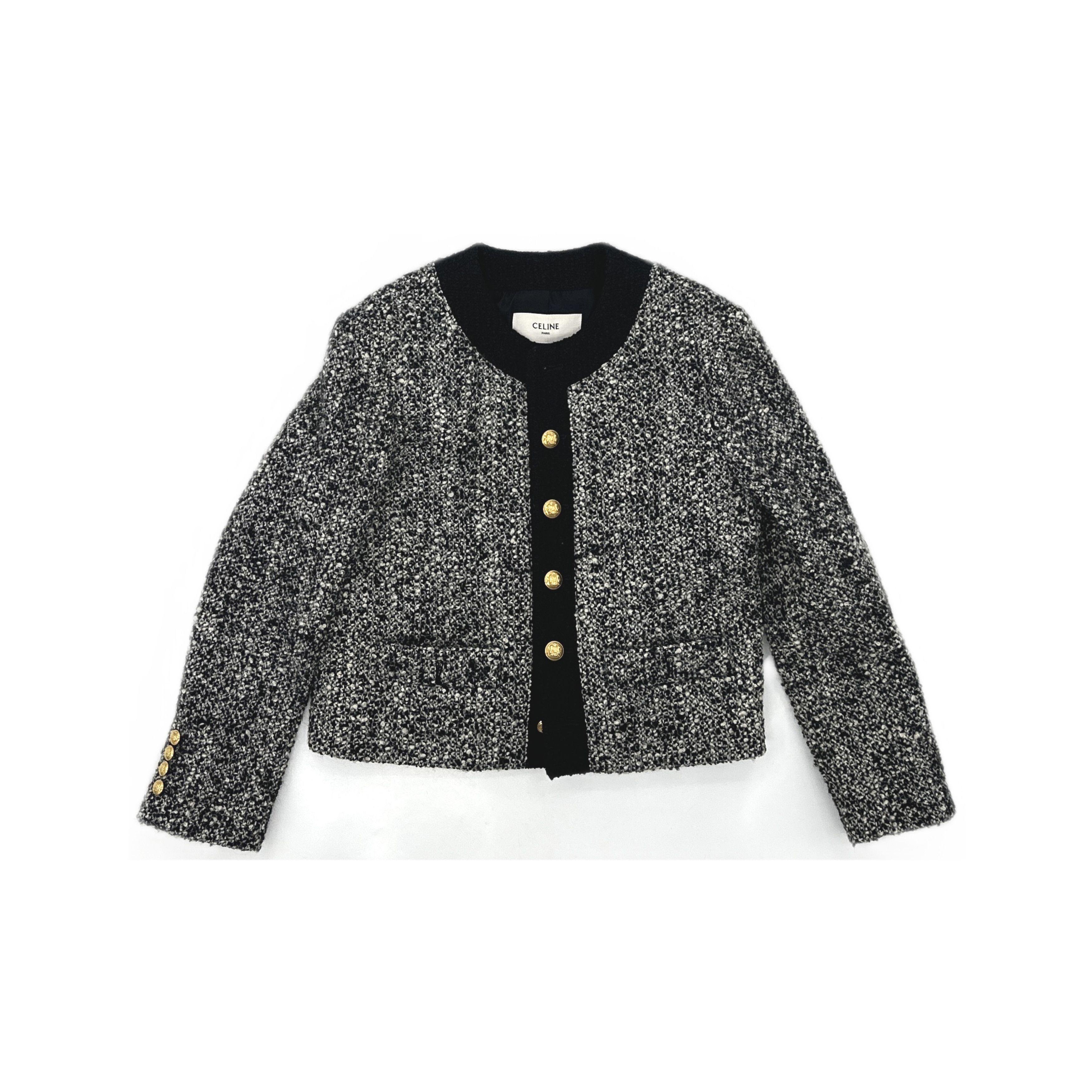 Celine Celine Tweed Gold Button Jacket Size 36 Size XS / US 0-2 / IT 36-38 - 1 Thumbnail