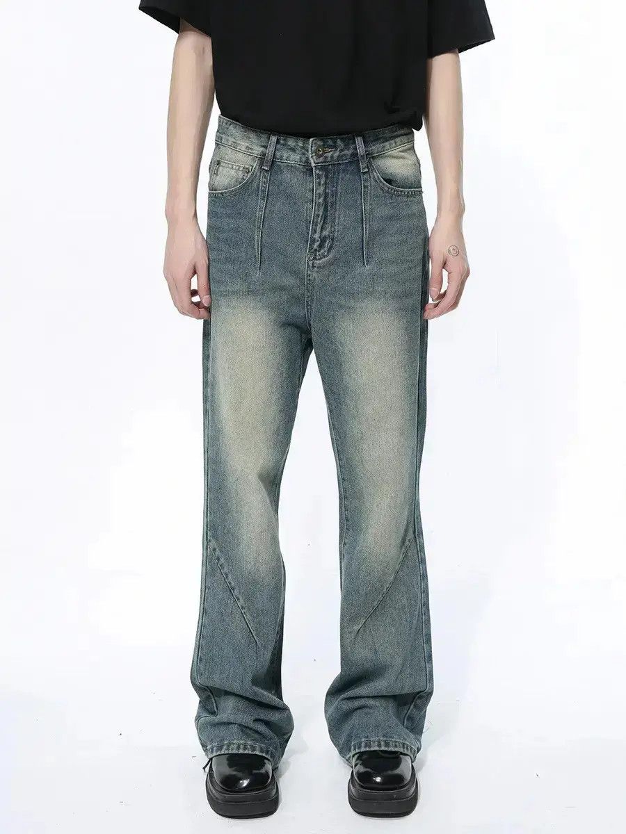 Japanese Brand Retro loose straight leg micro flared jeans Size US 32 / EU 48 - 6 Thumbnail
