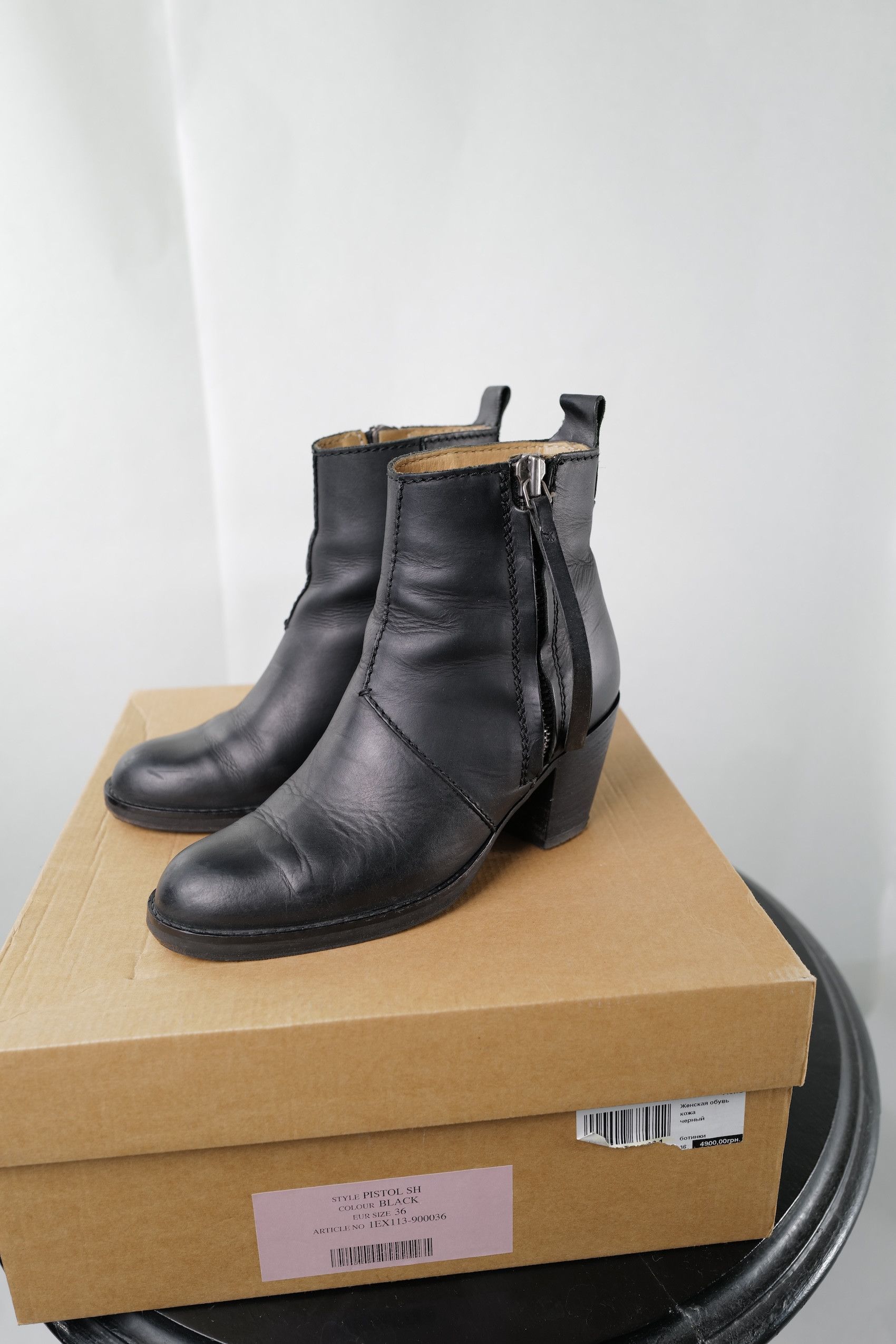 Acne Studios Acne Studios Black Leather Boots Size US 6 / IT 36 - 1 Thumbnail