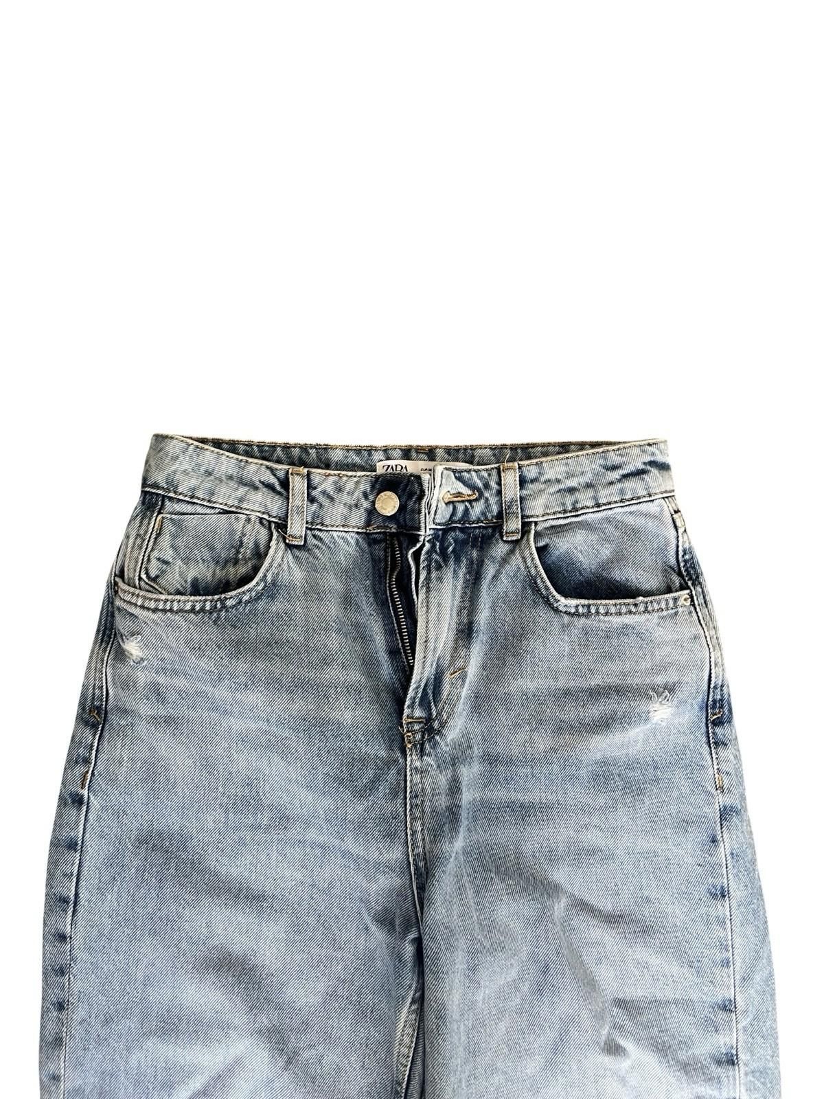 Zara Zara Women's Distressed Light Wash Denim Jeans Size 27" / US 4 / IT 40 - 5 Thumbnail