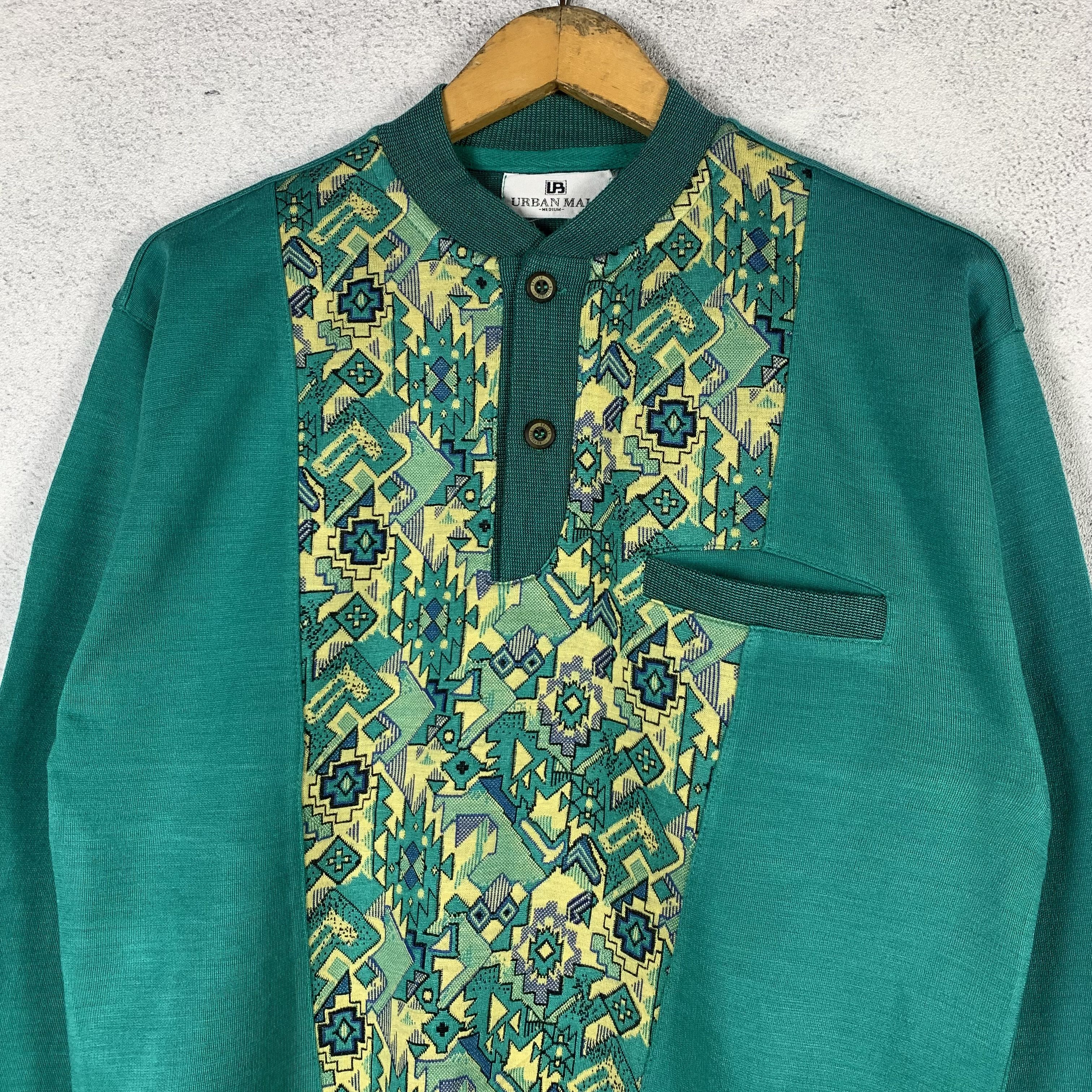 Vintage Vintage 90s Urban Male Button Sweatshirt Crewneck Size US S / EU 44-46 / 1 - 3 Thumbnail