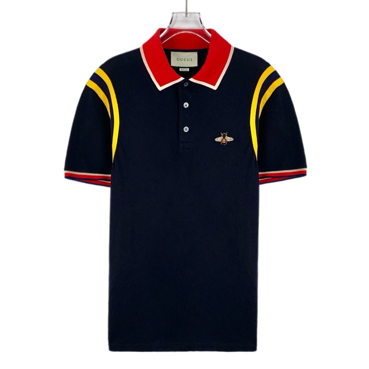 Gucci Gucci Cotton Bee Embroidered Short Sleeve Polo Shirt K26WX Size US L / EU 52-54 / 3 - 1 Thumbnail