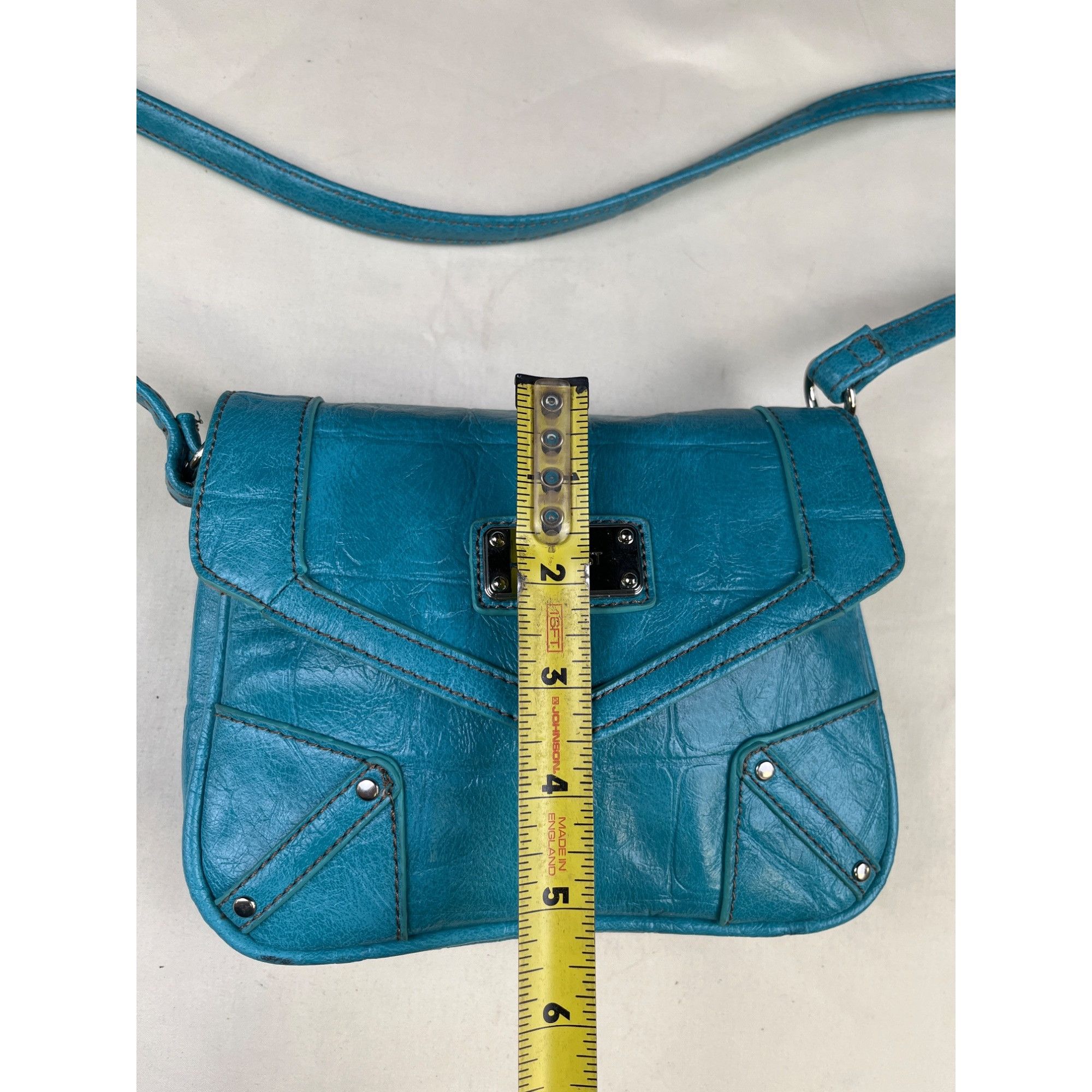 Nine West Nine West Women's Blue Turquoise Leather Crossbody Mini Bag Size ONE SIZE - 4 Thumbnail