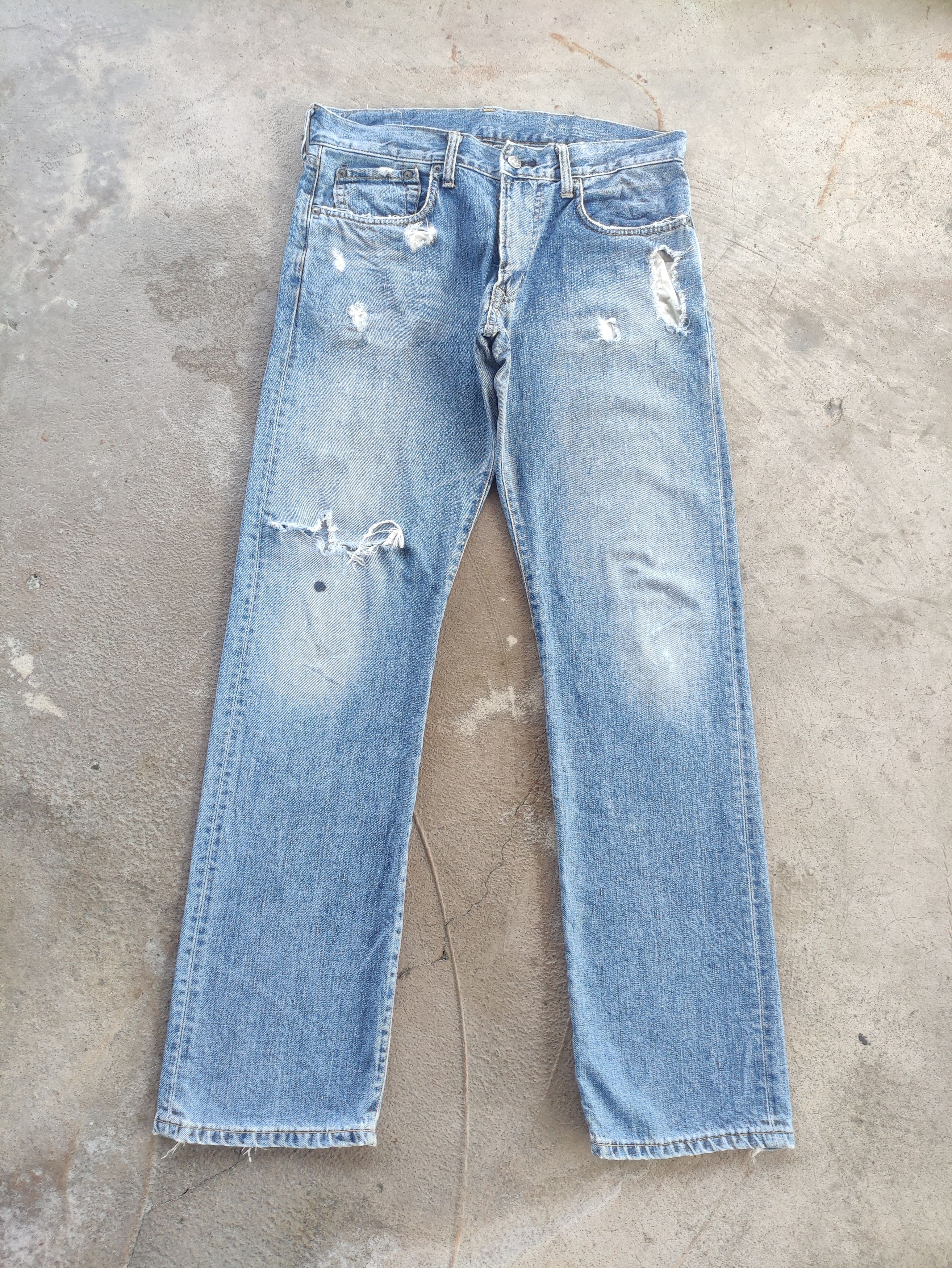 Edwin Vintage Edwin 503 Japan Distressed Faded Denim Jean Size US 34 / EU 50 - 1 Thumbnail