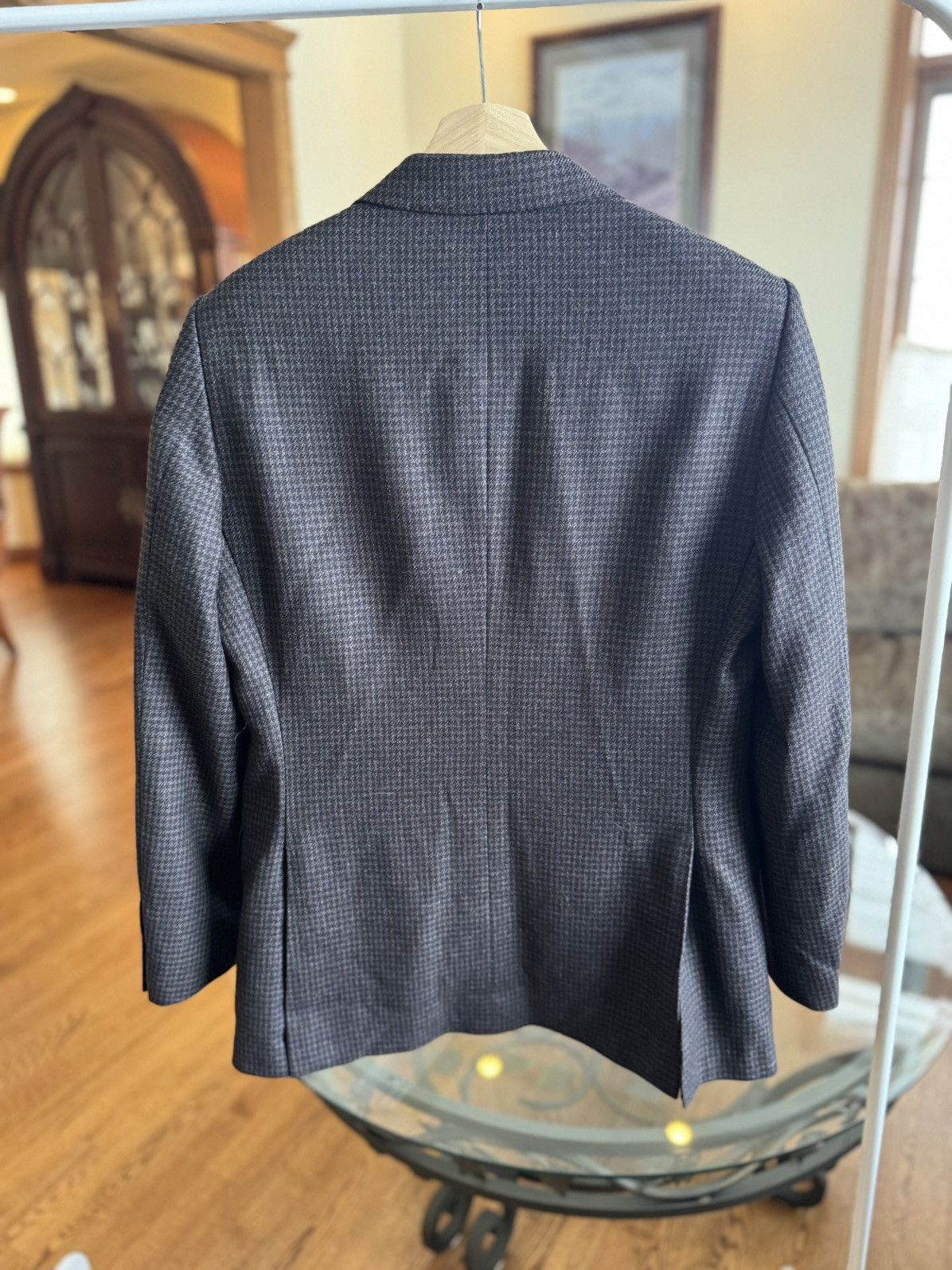 Samuelsohn Brown Houndstooth Wool Sport Coat Size 40R - 2 Thumbnail
