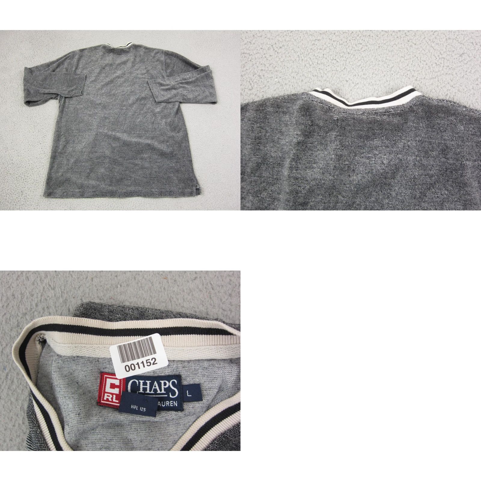 Ralph Lauren Ralph Lauren Sweater Adult Large Gray V-Neck Mens Sweatshirt Size US L / EU 52-54 / 3 - 8 Thumbnail