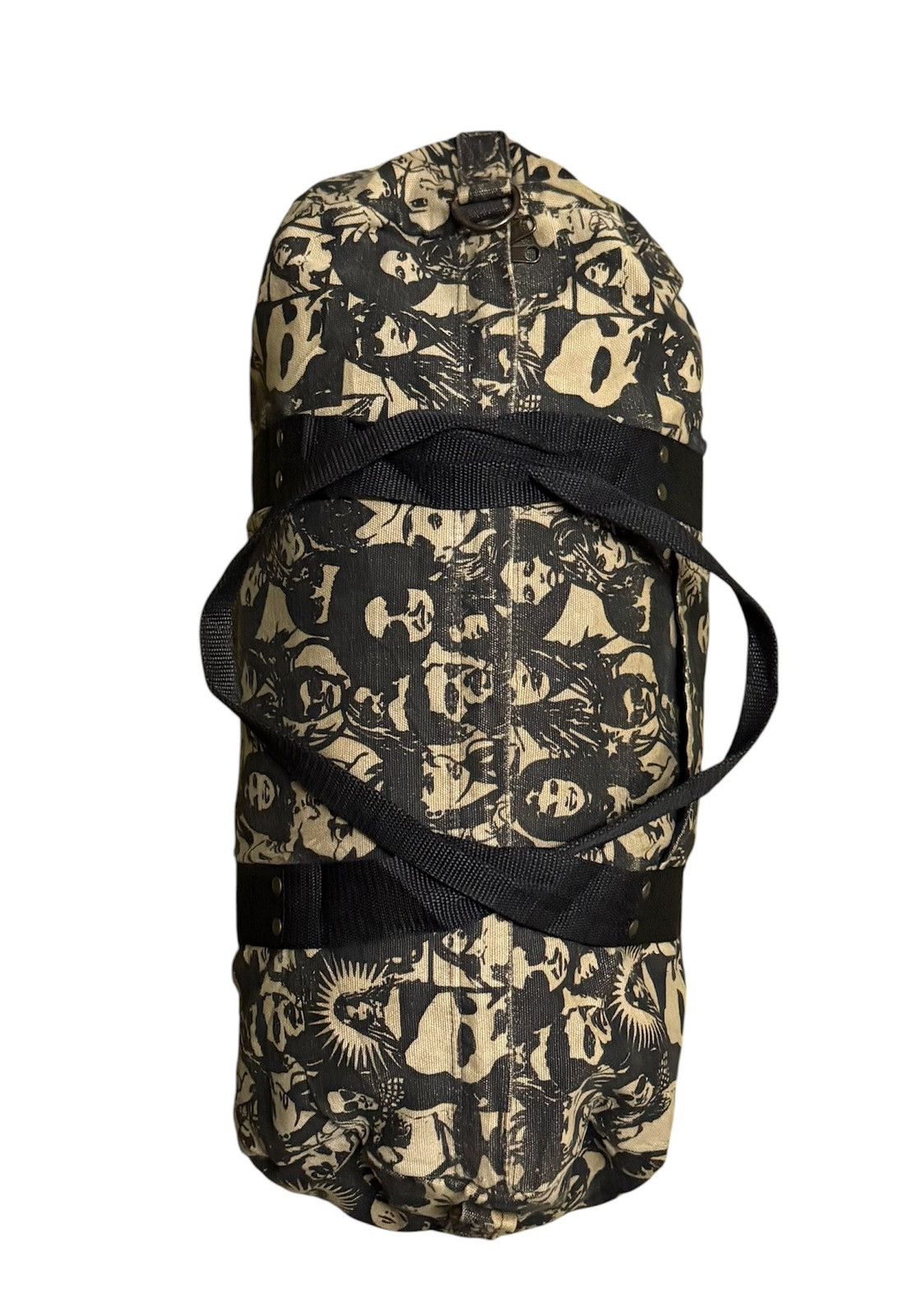 Japanese Brand Fabric Connection Duffle Bag Canvas All-over Print Vintage Size ONE SIZE - 3 Thumbnail