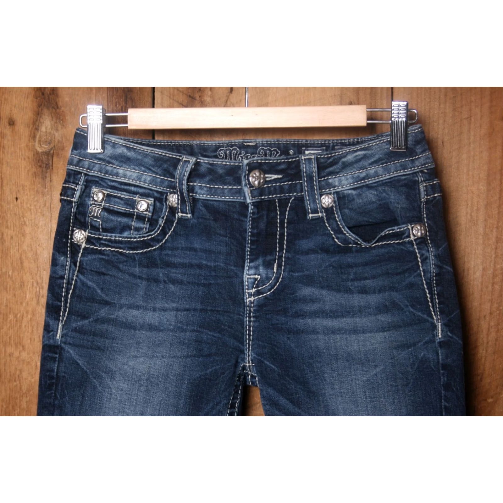 Miss Me MISS ME Jeans Skinny Denim Blue Sz 26 Regular Inseam 30.5" Mid Rise Womens Size 26" / US 2 / IT 38 - 2 Thumbnail