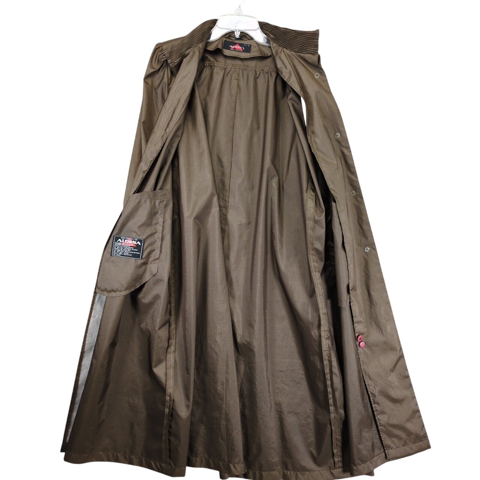 Vintage Alorna Women's 7/8 Classic Brown Rain Trench Coat Jacket Size M / US 6-8 / IT 42-44 - 3 Thumbnail