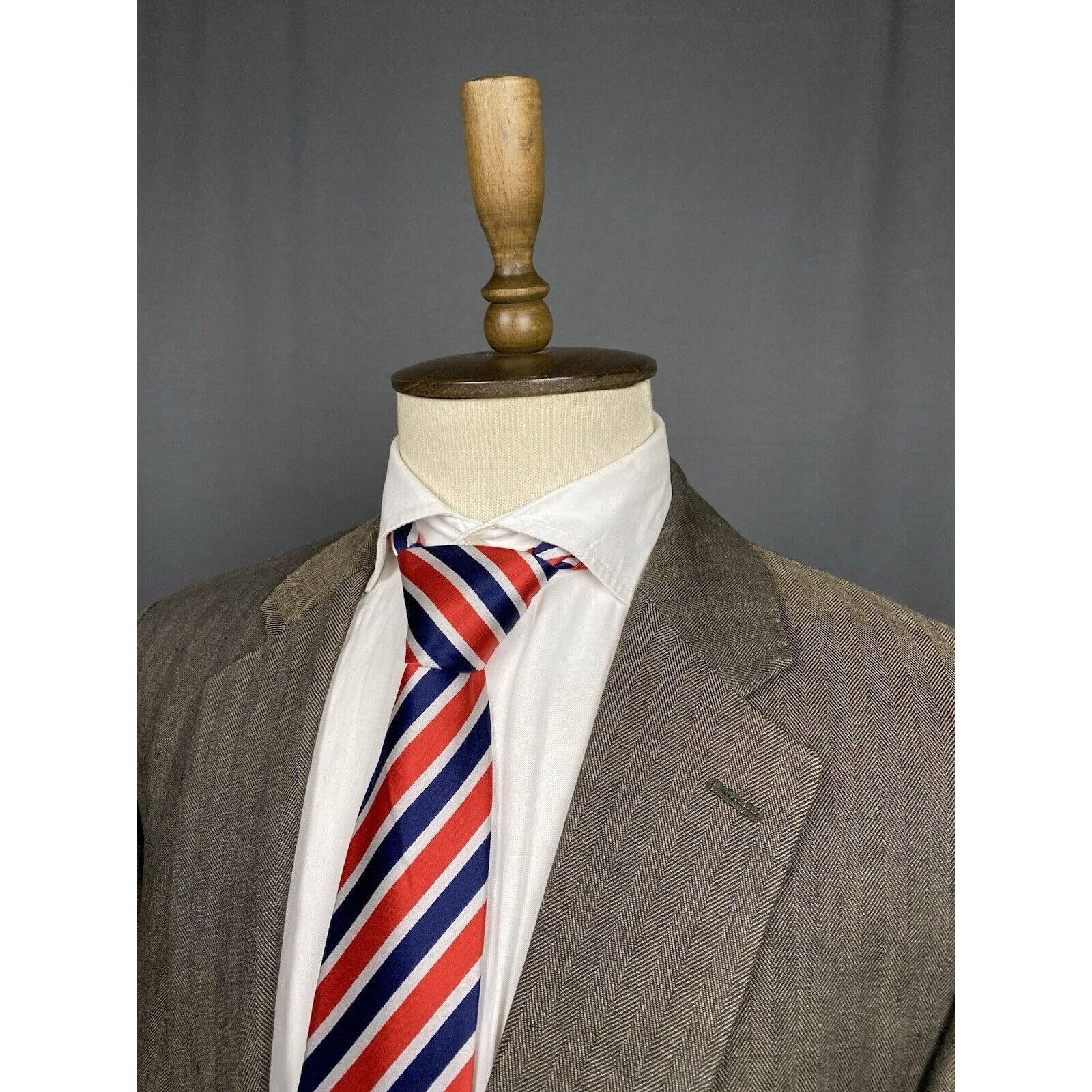 Burberry Burberry Nova Check Collar Herringbone Green Linen Blazer Sp Size 54R - 5 Thumbnail