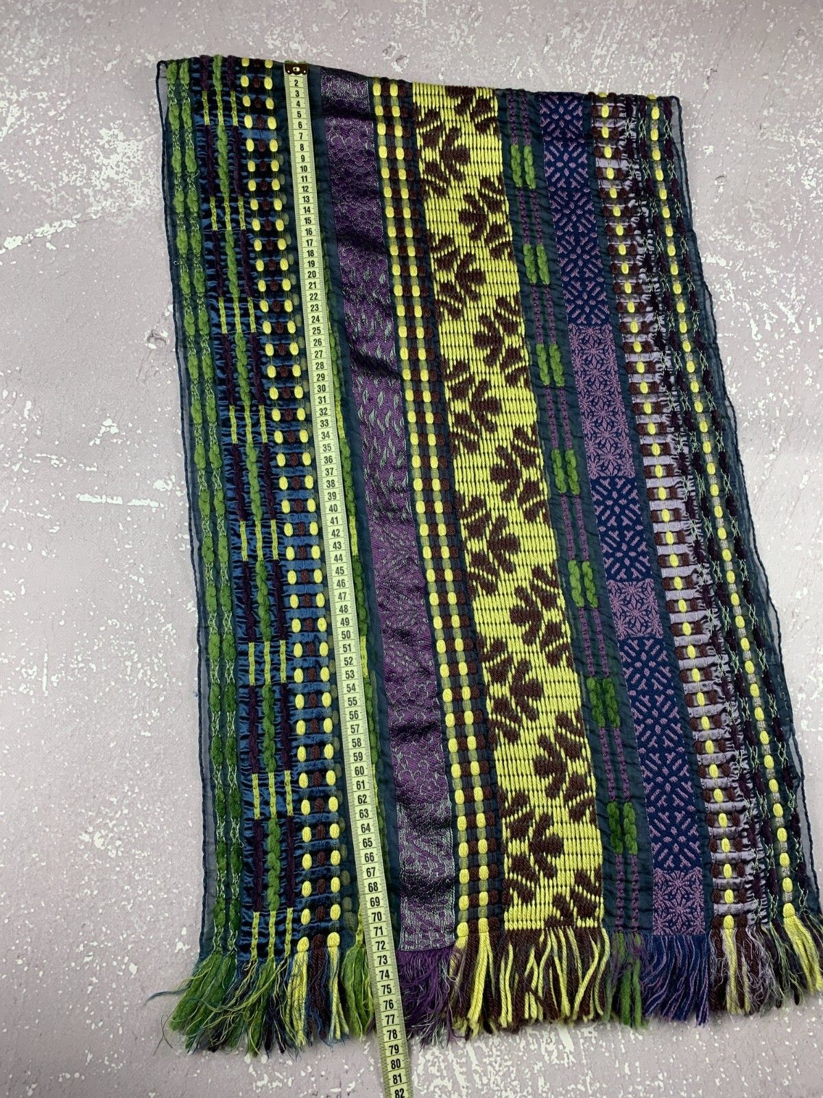 Etro Etro Wool/Silk Stole Blend Multicolor Striped Muffler Scarf Size ONE SIZE - 7 Thumbnail