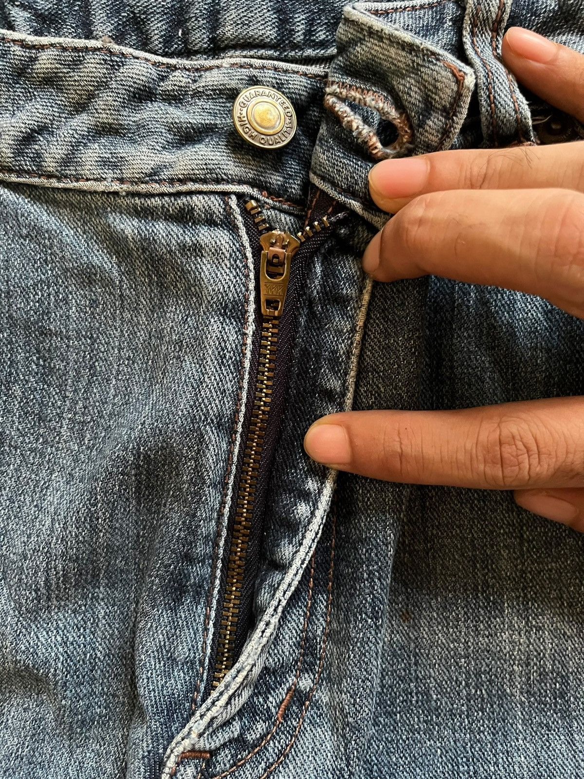 Japanese Brand SALES🔥Vintage Japanese Brand Flare Faded Wash Western Jeans Size 33" - 3 Thumbnail