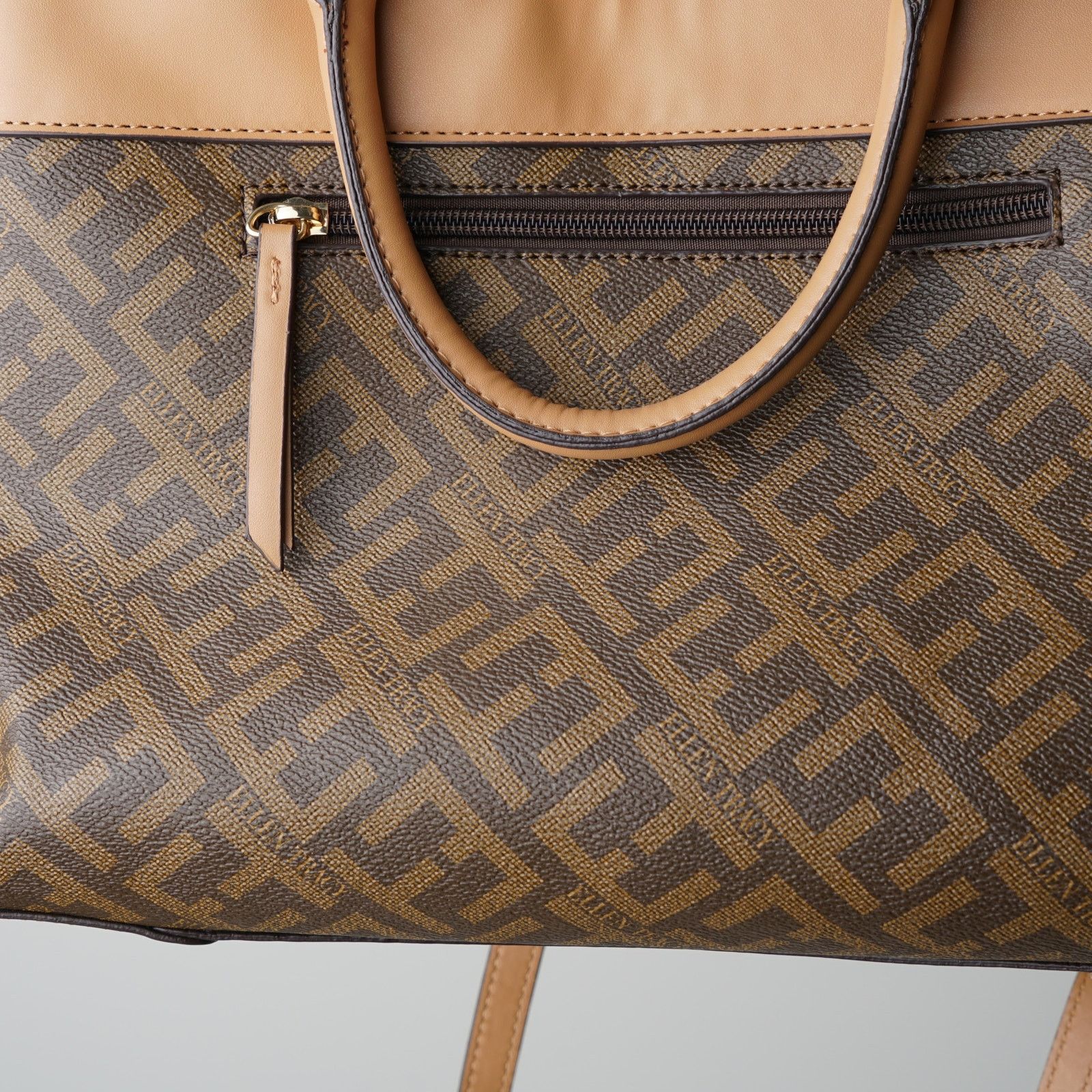 Ellen Tracy Ellen Tracy Logo Print Coated Canvas Satchel Handbag Strap Size ONE SIZE - 5 Thumbnail
