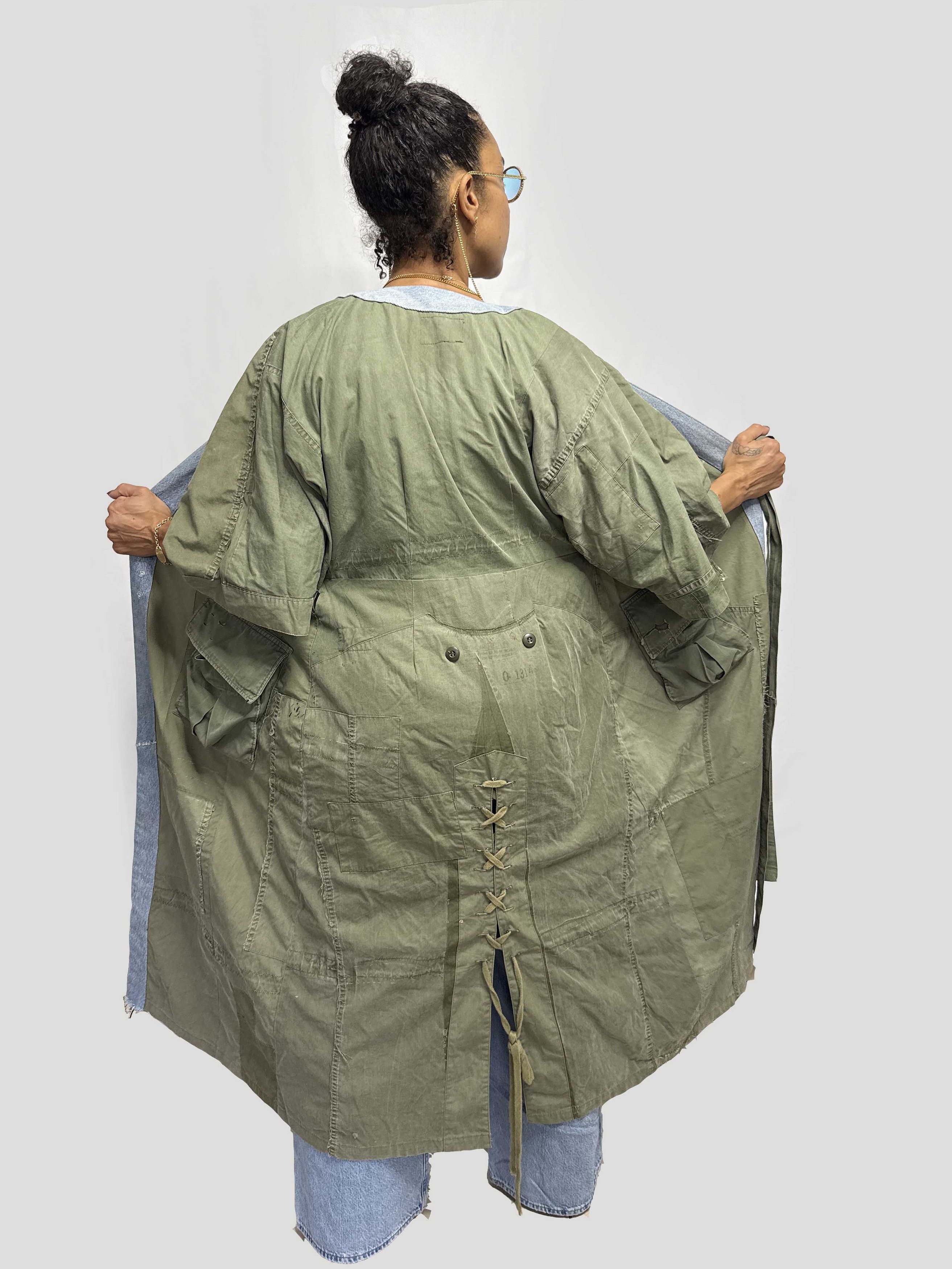 Greg Lauren Greg Lauren Green Khaki Trench Coat Size XS / US 0-2 / IT 36-38 - 3 Thumbnail