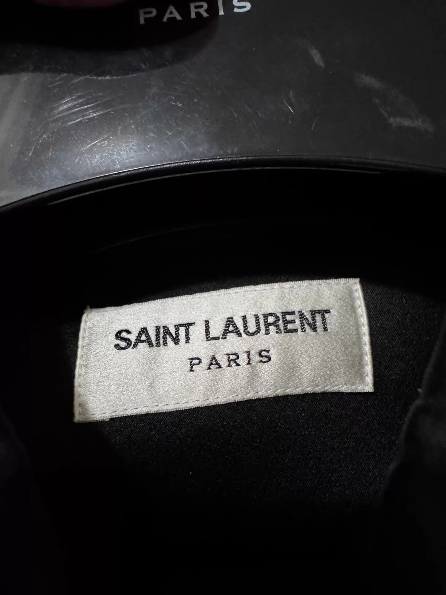 Saint Laurent Paris Saint Laurent 23FW Satin Silk Black Panther Shirt 37 XS Size US XS / EU 42 / 0 - 7 Thumbnail