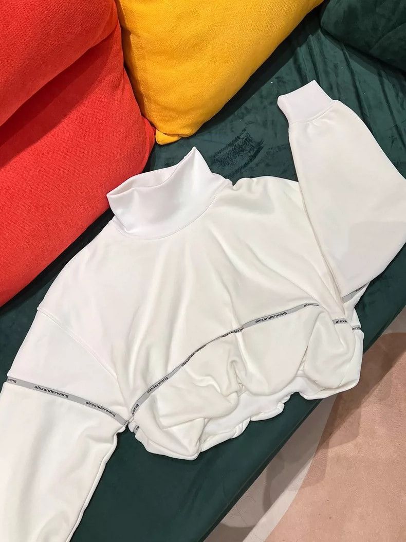 Alexander Wang Alexander Wang High Neck Crop Reflective Sweatshirt- Size XS / US 0-2 / IT 36-38 - 1 Thumbnail