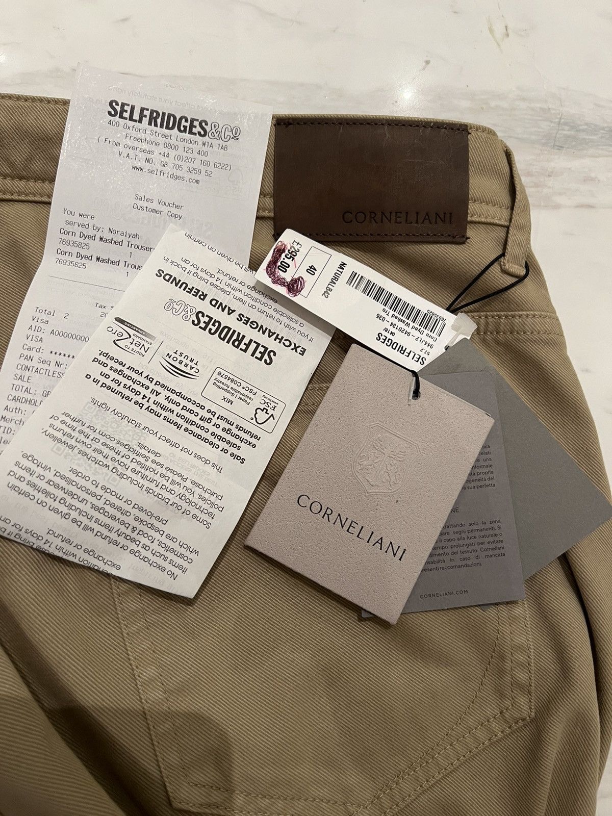 Corneliani CORNELIANI Dyed Beige 40 Regular stretch-denim blend jeans Size US 40 / EU 56 - 12 Thumbnail