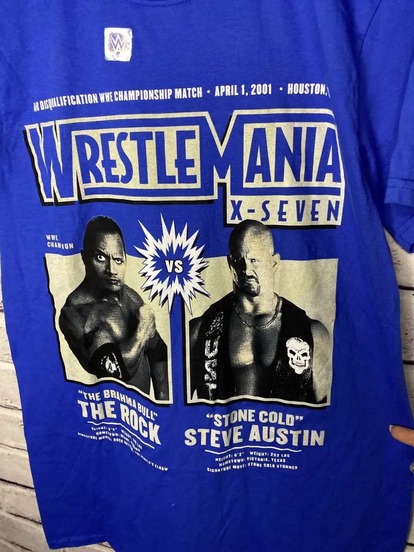 WWE MENS WWE Wrestlemania Wrestling The Rock T shirt 2001 Size US M / EU 48-50 / 2 - 4 Thumbnail