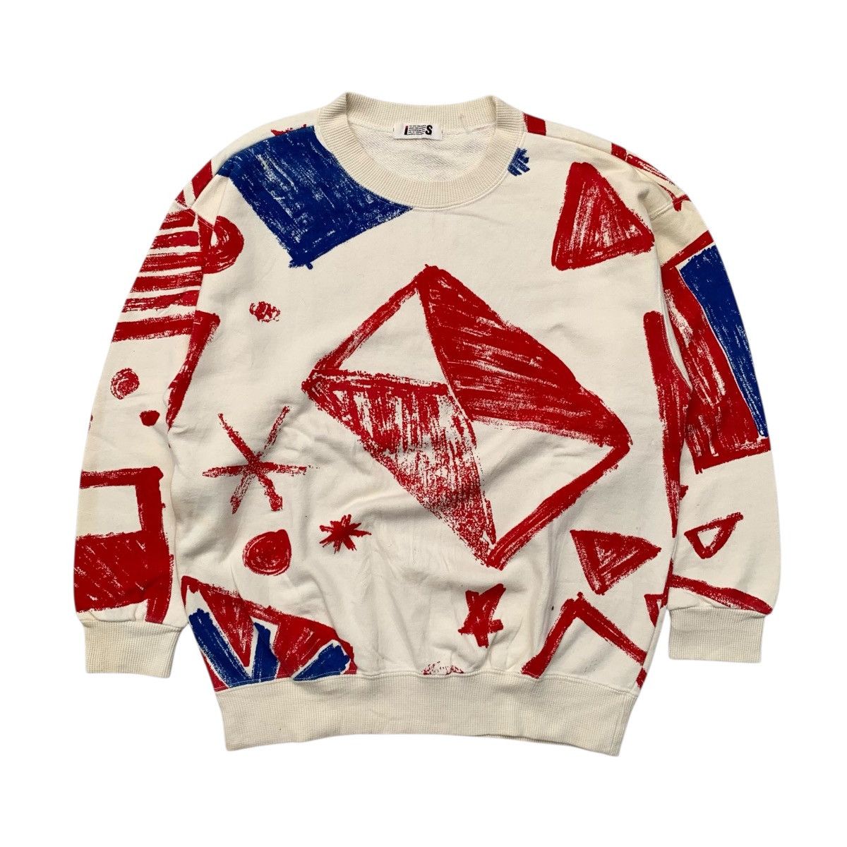 Issey Miyake × Vintage 90’s Issey Miyake Paint Design Sweatshirt Size US M / EU 48-50 / 2 - 1 Thumbnail