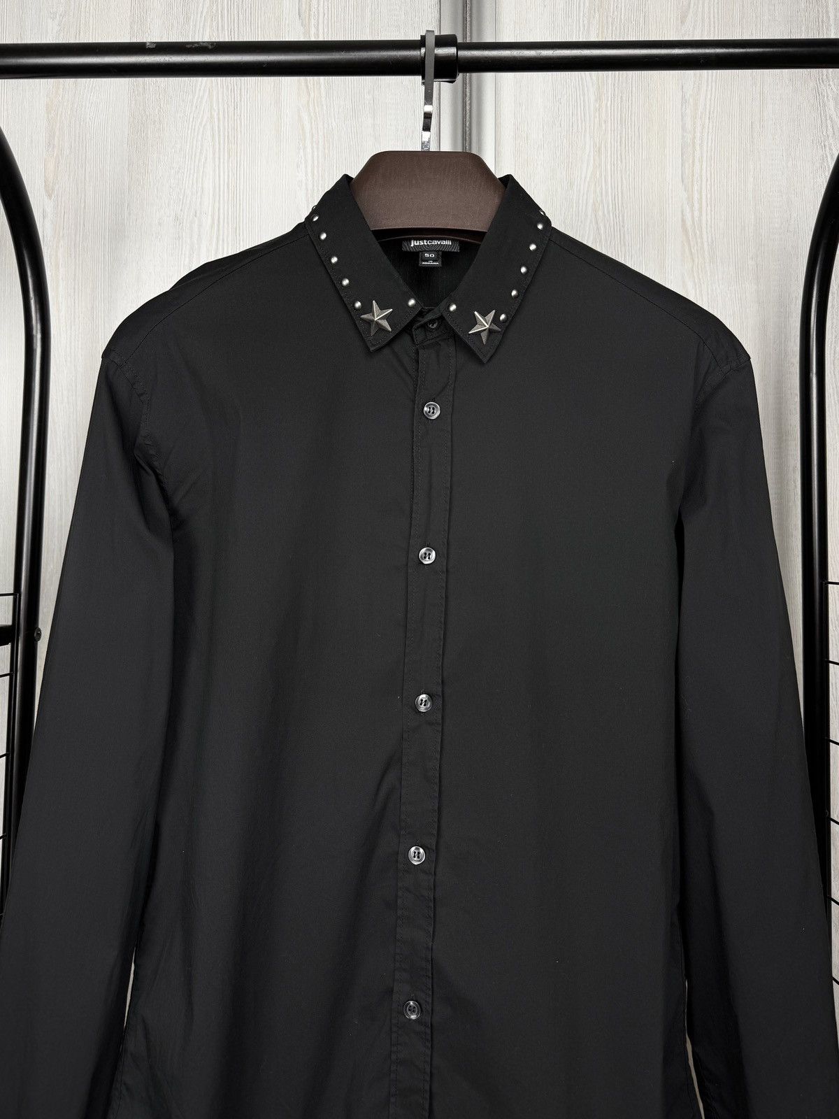 Just Cavalli Just Cavalli Black Studded Star Collar Shirt size 50 Size US M / EU 48-50 / 2 - 3 Thumbnail