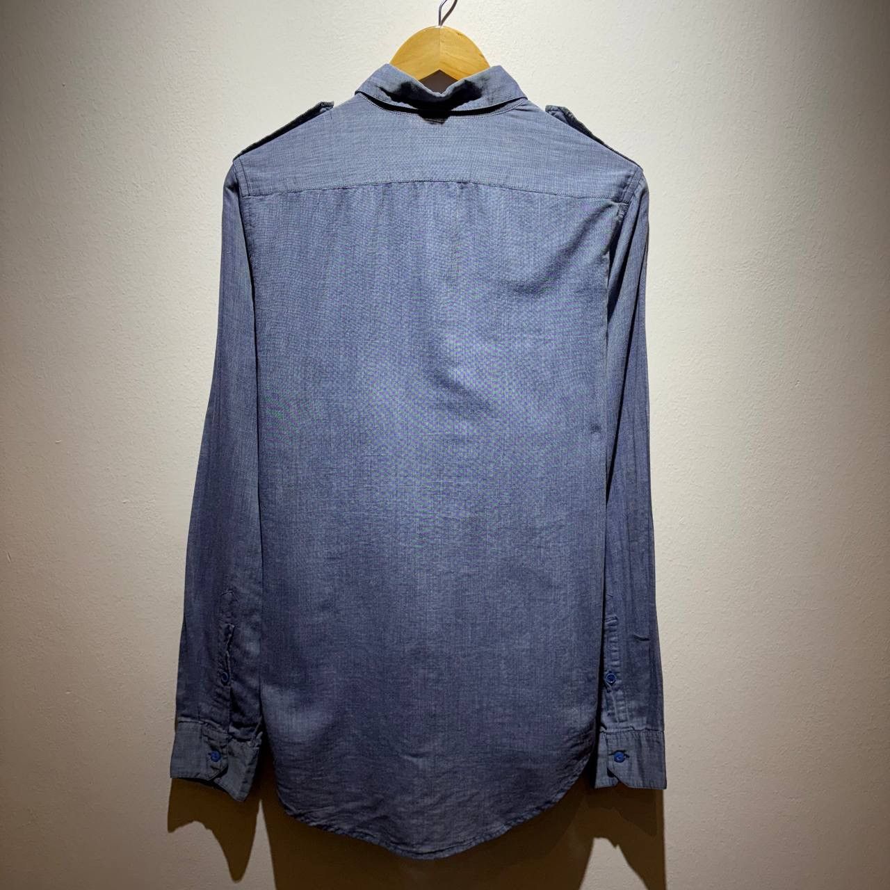 A.P.C. A.P.C Grey Japanese Linen Officer Style Shirt Size US M / EU 48-50 / 2 - 2 Thumbnail