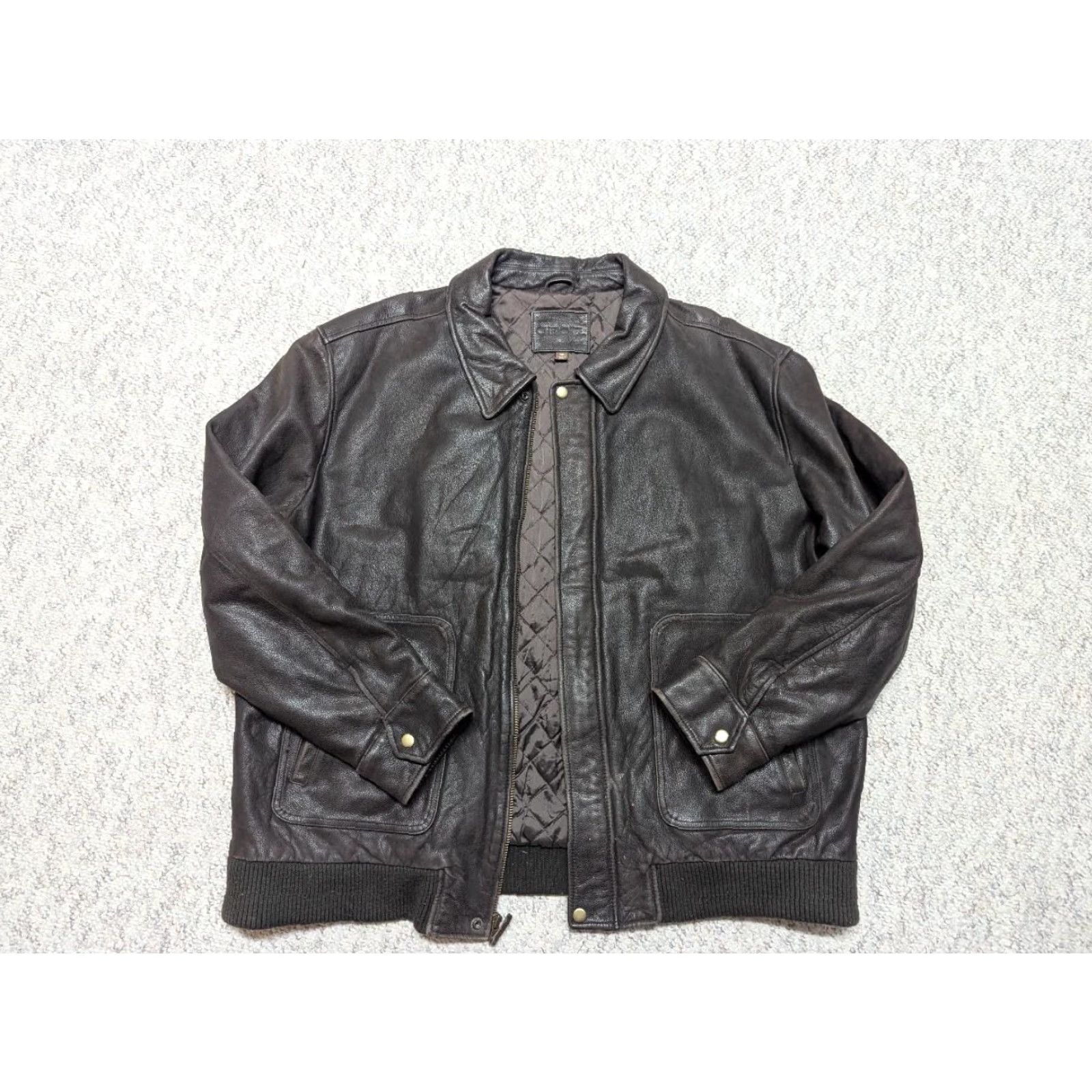 Cherokee vintage 1990s bomber jacket 2XL cowhide leather PATINA motorcycle y2k mad max Size US XXL / EU 58 / 5 - 7 Thumbnail