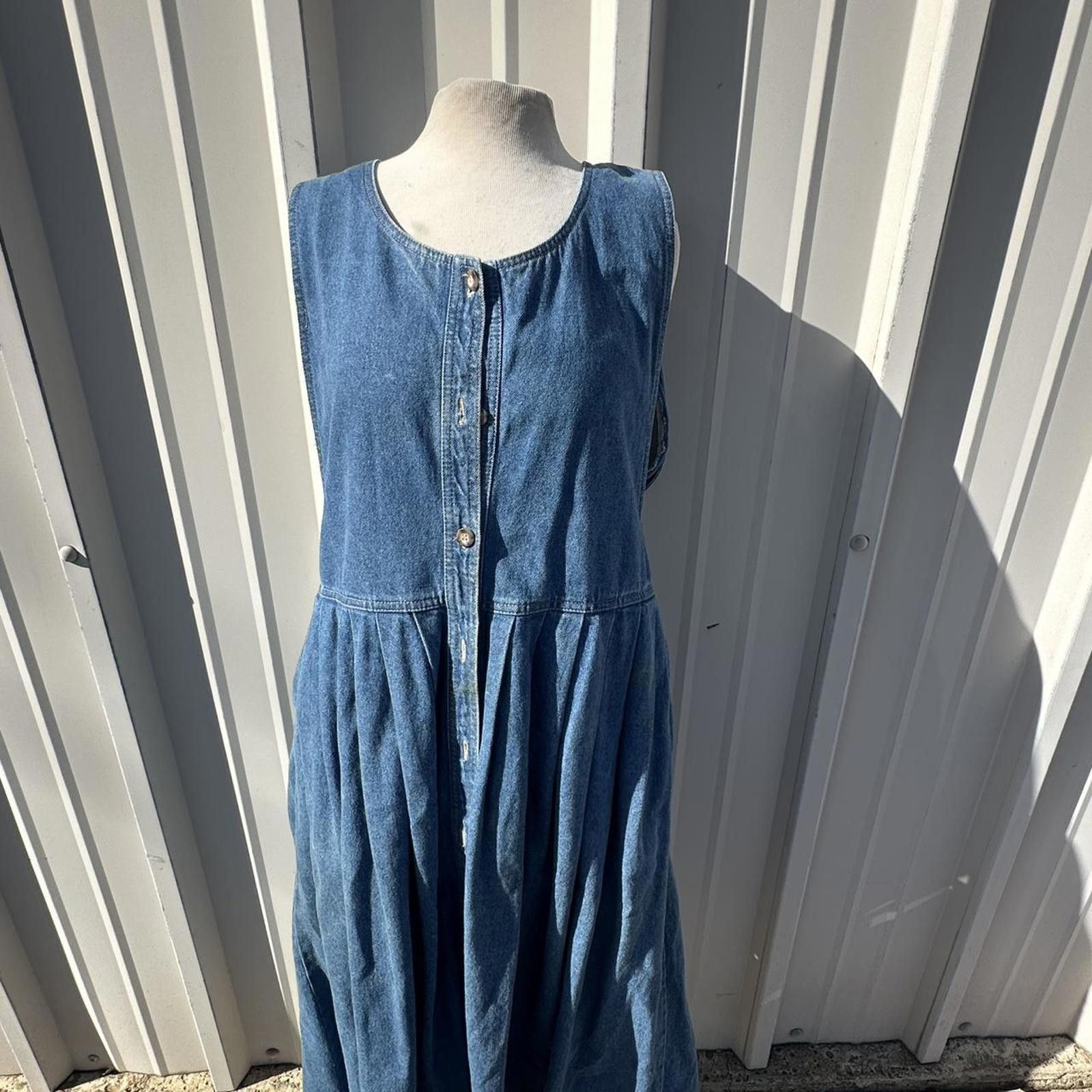 Other Allen Solly Vintage Denim Size large Blue Pinafore Jumper Size L / US 10 / IT 46 - 1 Thumbnail