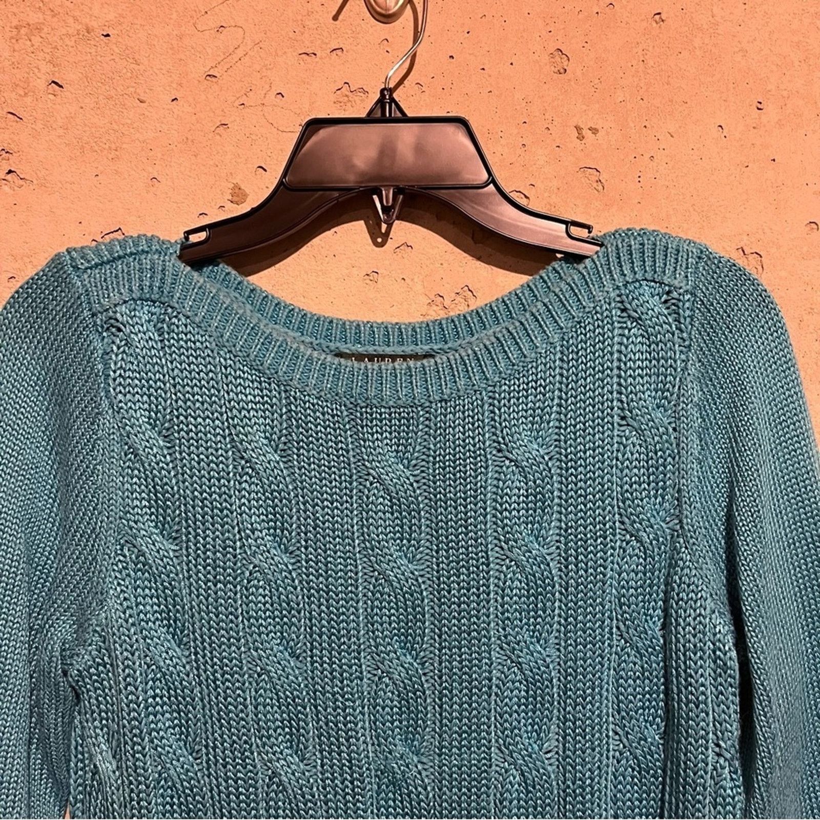 Lauren Ralph Lauren Lauren Ralph Lauren Boatneck Cable Knit Sweater M Light Blue Size M / US 6-8 / IT 42-44 - 2 Thumbnail