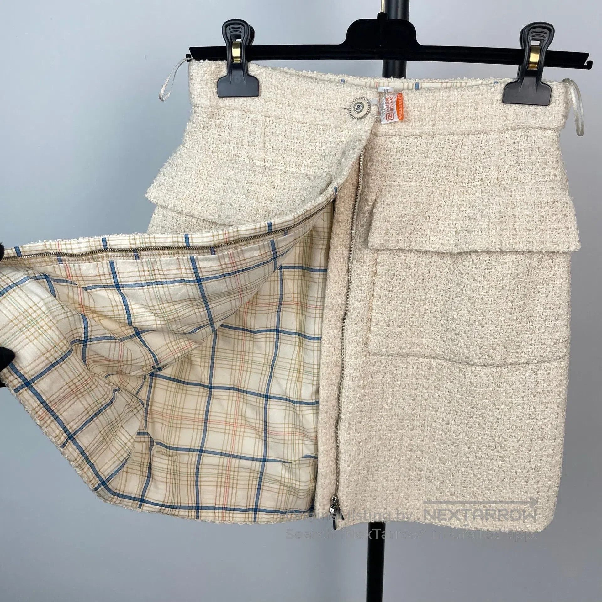 Chanel Chanel Ivory white woven double pocket short skirt| Size 35" - 8 Thumbnail
