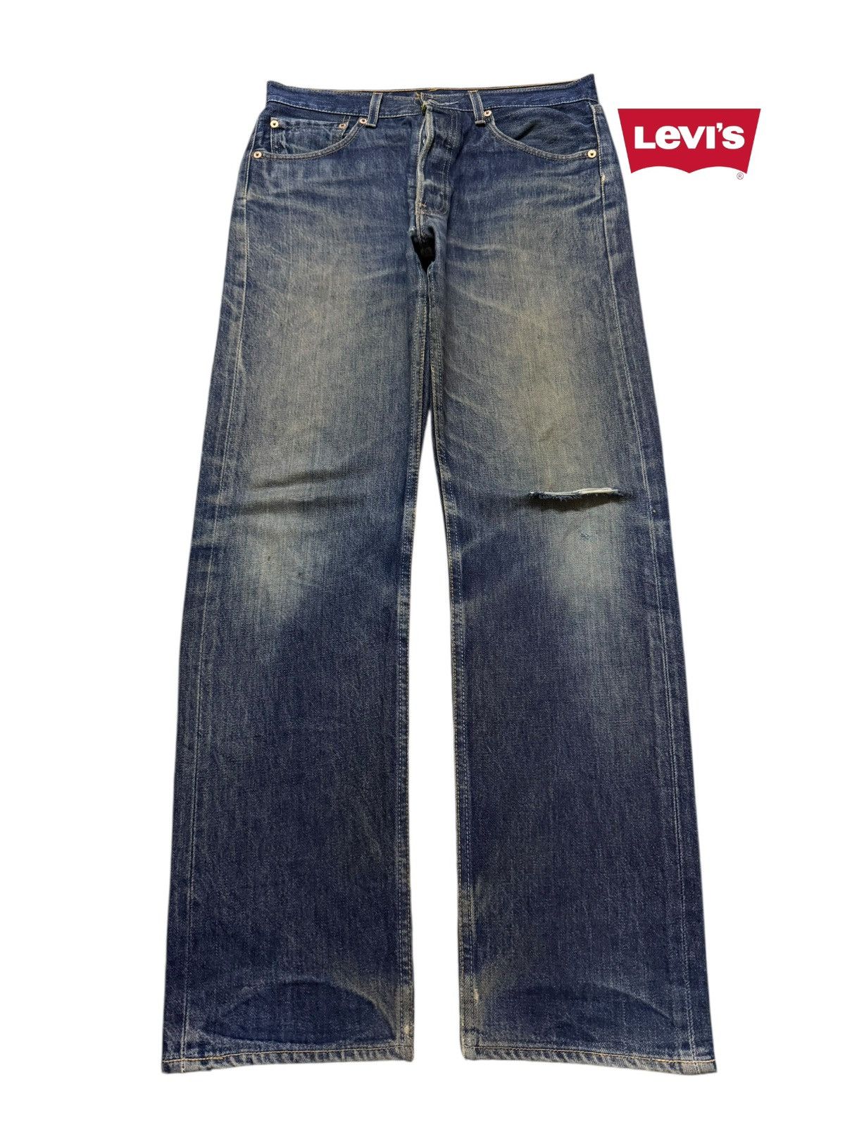 Levi's Vintage Clothing Vintage 90s Levis 501 Faded Mud Wash Distress Regular Fits Size US 32 / EU 48 - 1 Thumbnail