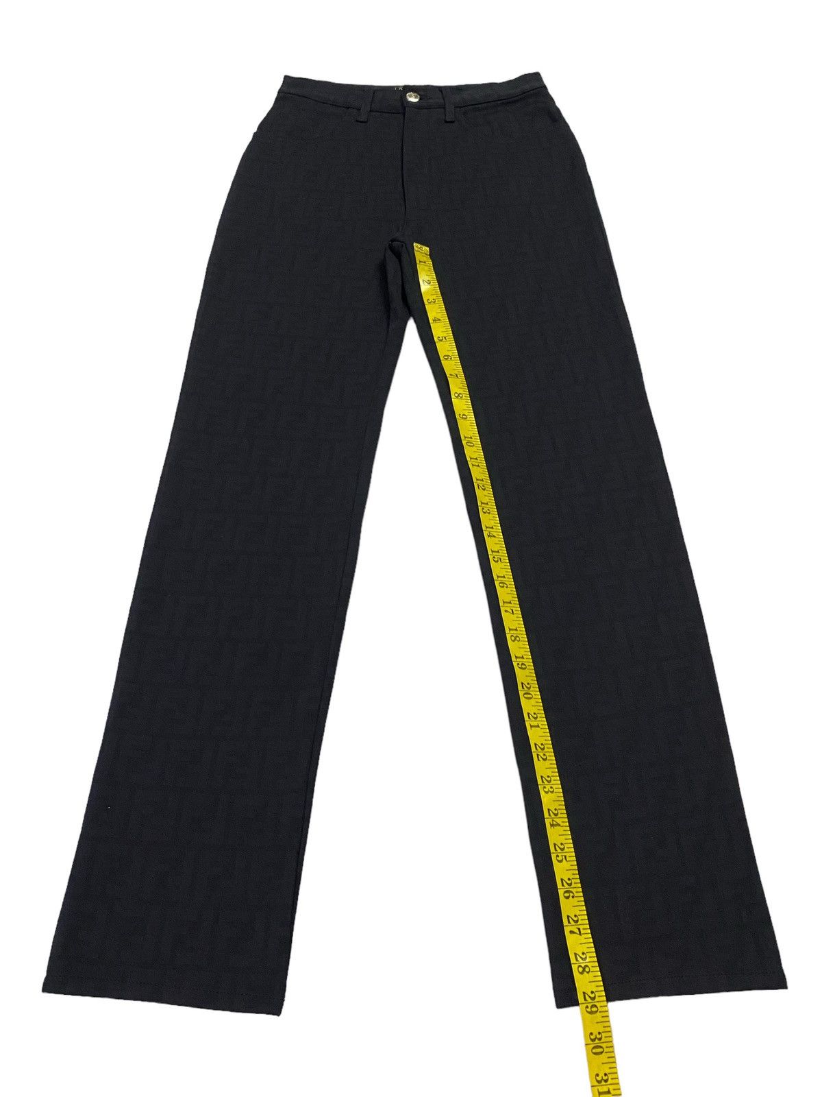 Fendi Vintage Fendi Zucca Monogram Stretch Black Pants Size 25" / US 0 / IT 36 - 7 Thumbnail