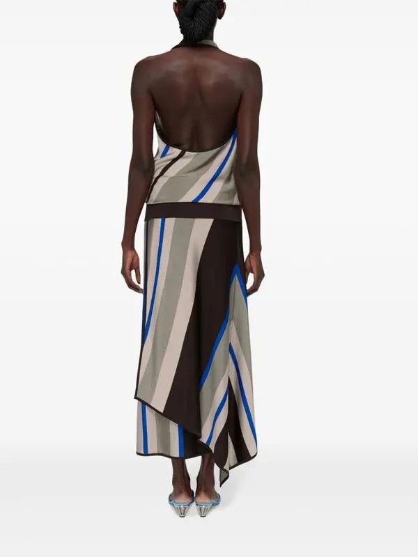 Salvatore Ferragamo o1y0326 Midi Dress in Multicolor Size M / US 6-8 / IT 42-44 - 3 Thumbnail