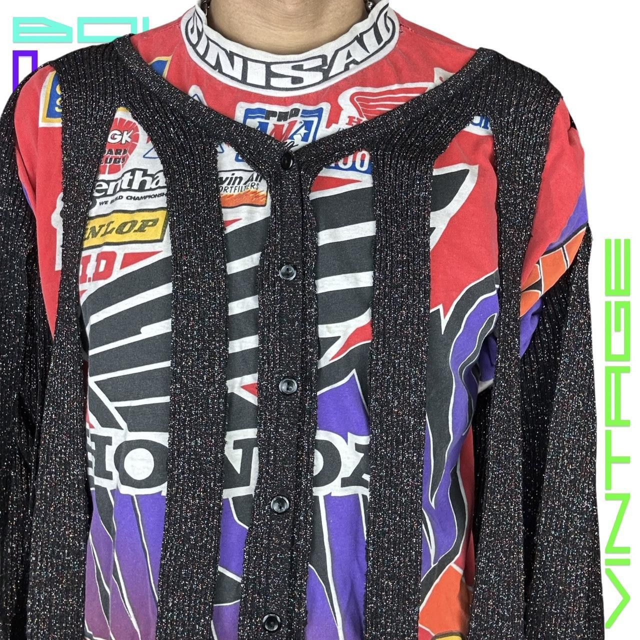 Other ASTROBOI* MODULAR BLACK METALLIC LUREX CARDIGAN _ XXL Size US XXL / EU 58 / 5 - 7 Thumbnail