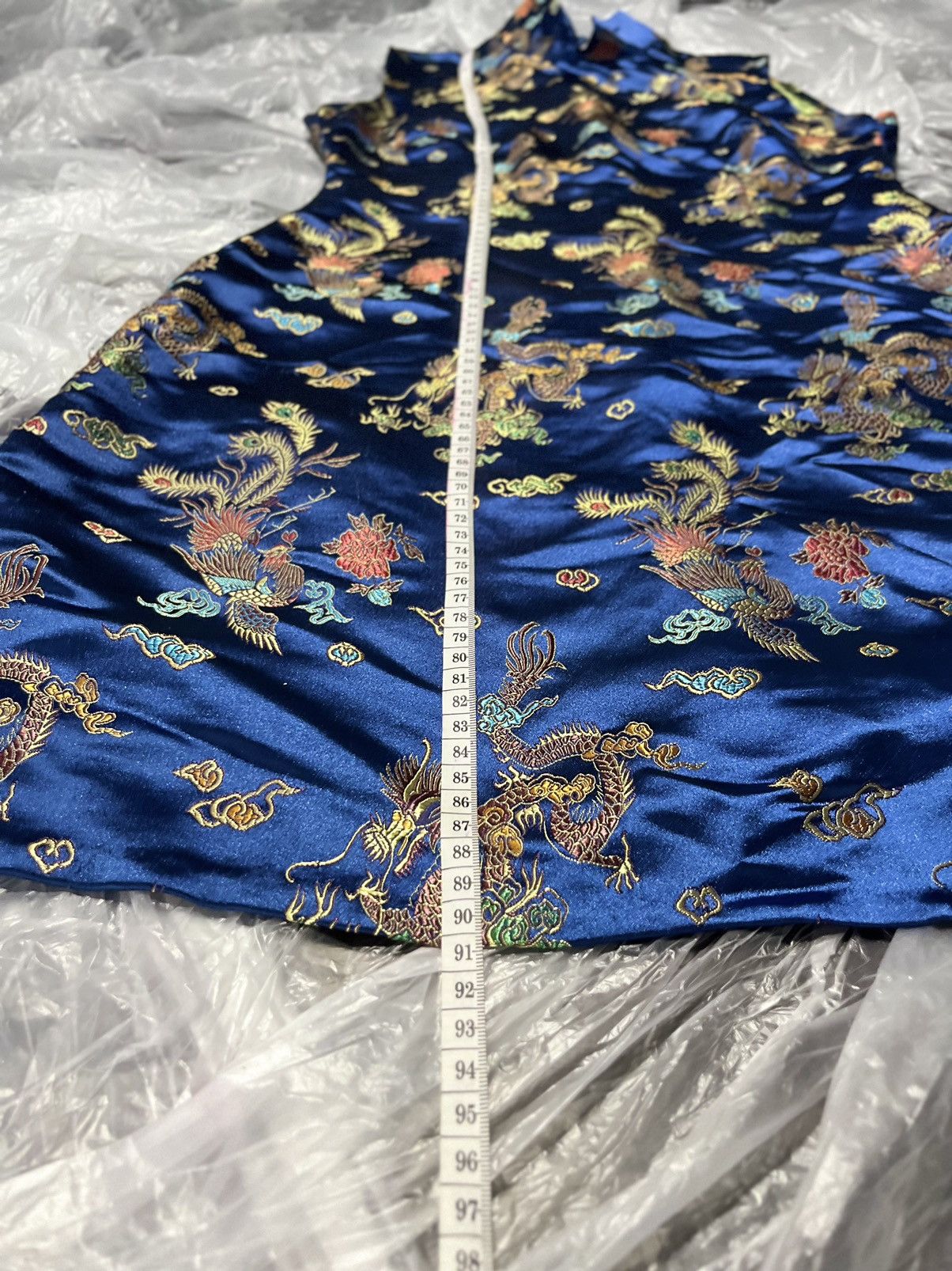 Japanese Brand × Vintage Blue Silk Dragon Dress Size M / US 6-8 / IT 42-44 - 6 Thumbnail