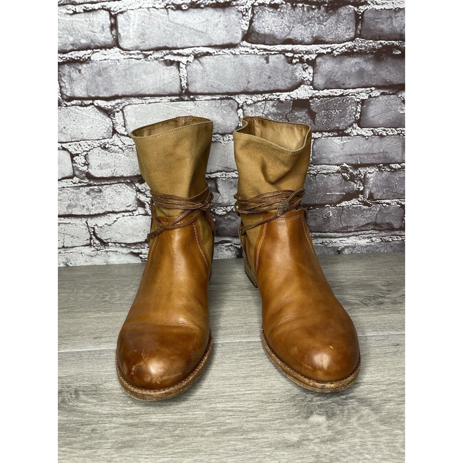 Other Patricia Nash Sabbia Brown Leather Moto Saddle Lace Boots Wo Size US 9.5 / IT 39.5 - 12 Thumbnail