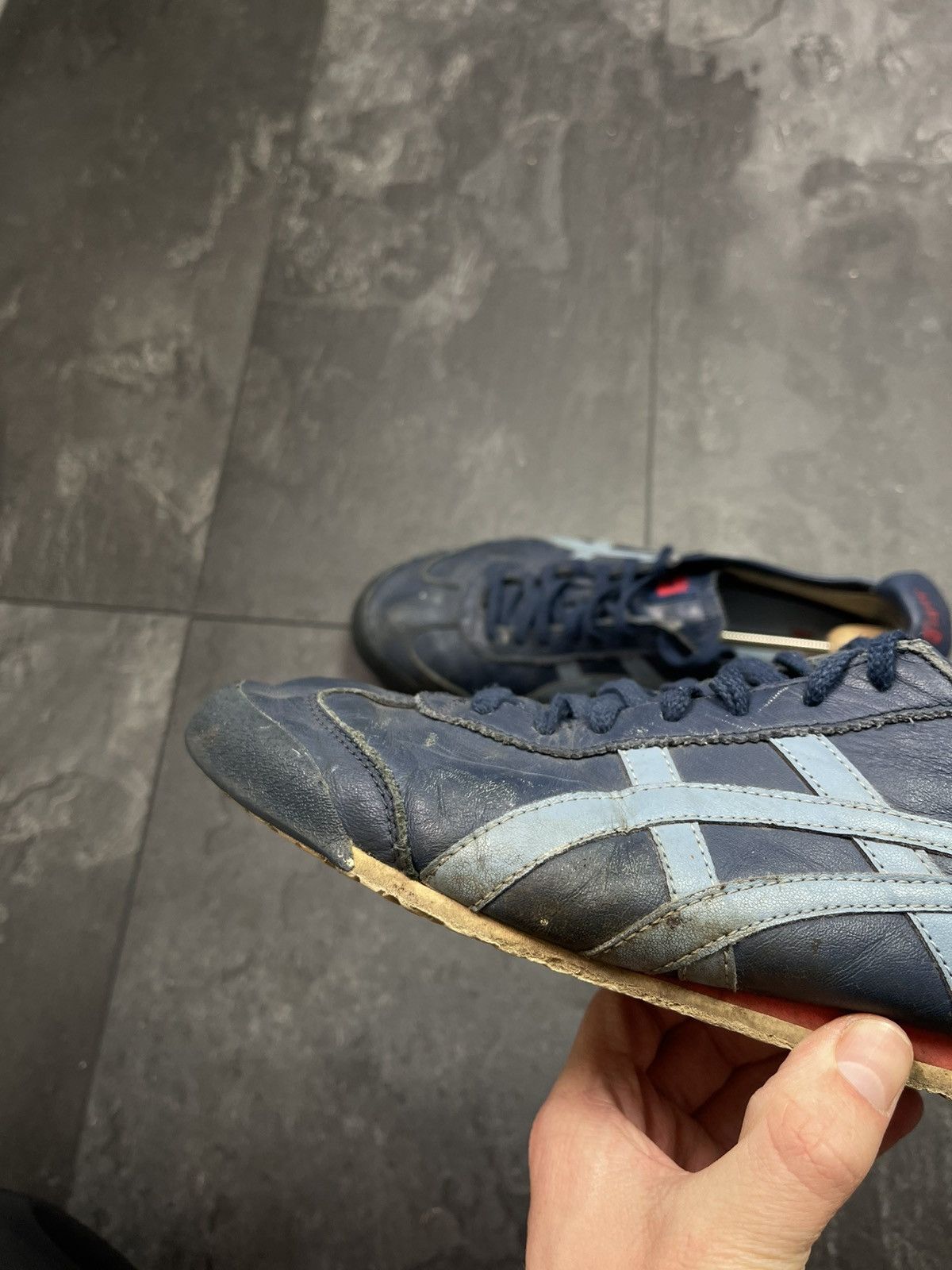 Asics × Japanese Brand × Streetwear Asics Tiger Onitsuka Leather Vintage Sneakers 90s Size US 12 / EU 45 - 9 Thumbnail