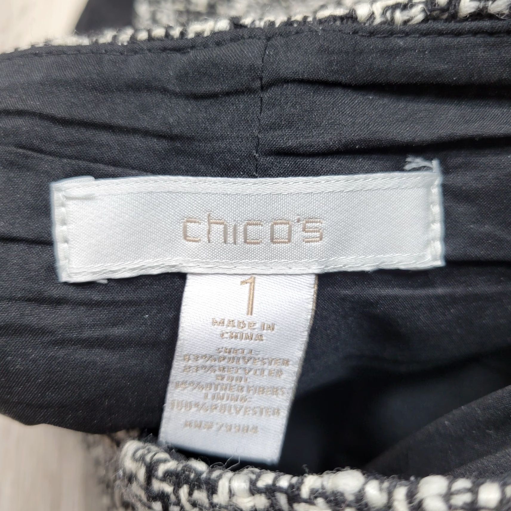 Vintage Chico's Gray Tweed Skirt Straight Pencil Back Slit Lined Formal Business Sz 1 Womens Size 25" / US 0 / IT 36 - 3 Thumbnail