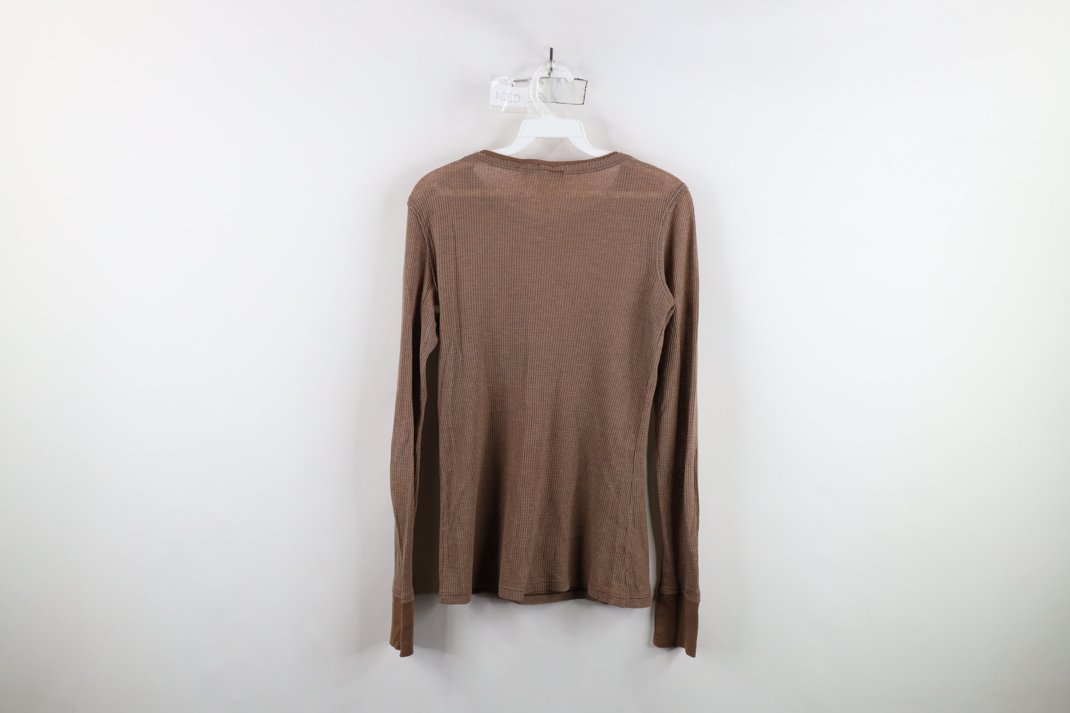 Vintage Vintage 90s Babydoll Thermal Waffle Knit T-Shirt Brown USA Size M / US 6-8 / IT 42-44 - 10 Thumbnail