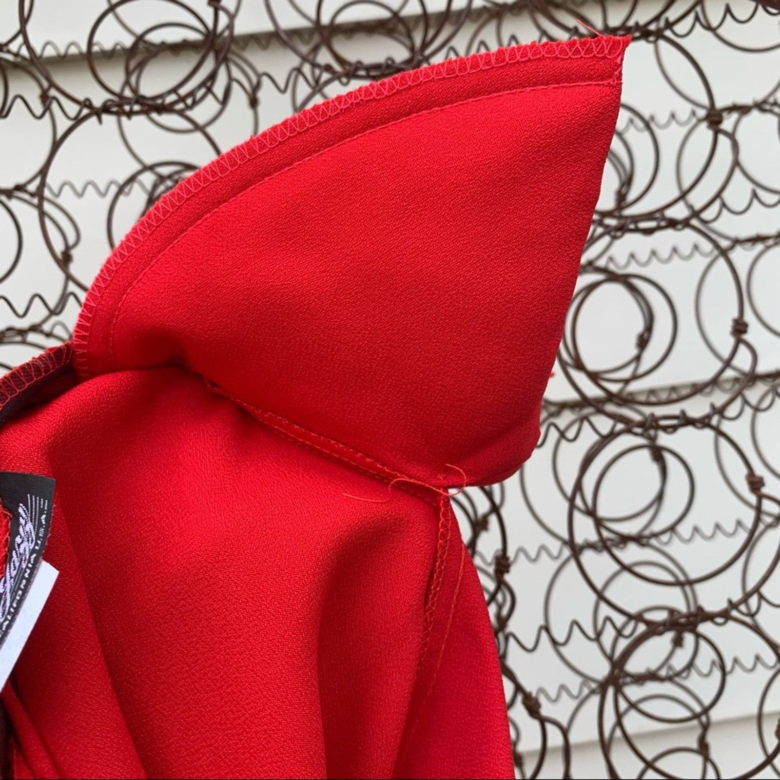 80s Red All That Jazz wiggle dress belted ruched hips Size 7