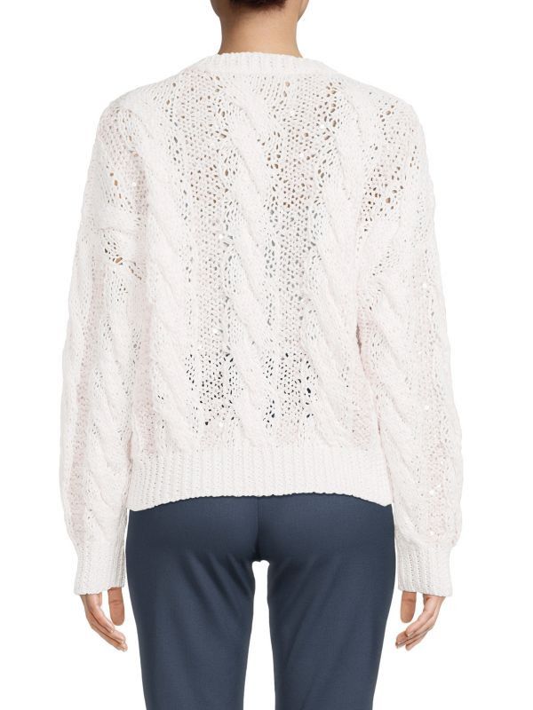 Brunello Cucinelli o1y0825 Crewneck Sweater in White Size S / US 4 / IT 40 - 3 Thumbnail