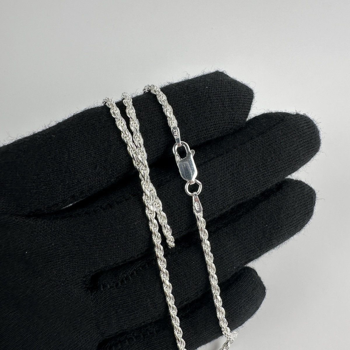 Jewelry Silver Chain Solid .925 Silver Rope Chain 2.5mm 18 Inches Size ONE SIZE - 3 Thumbnail