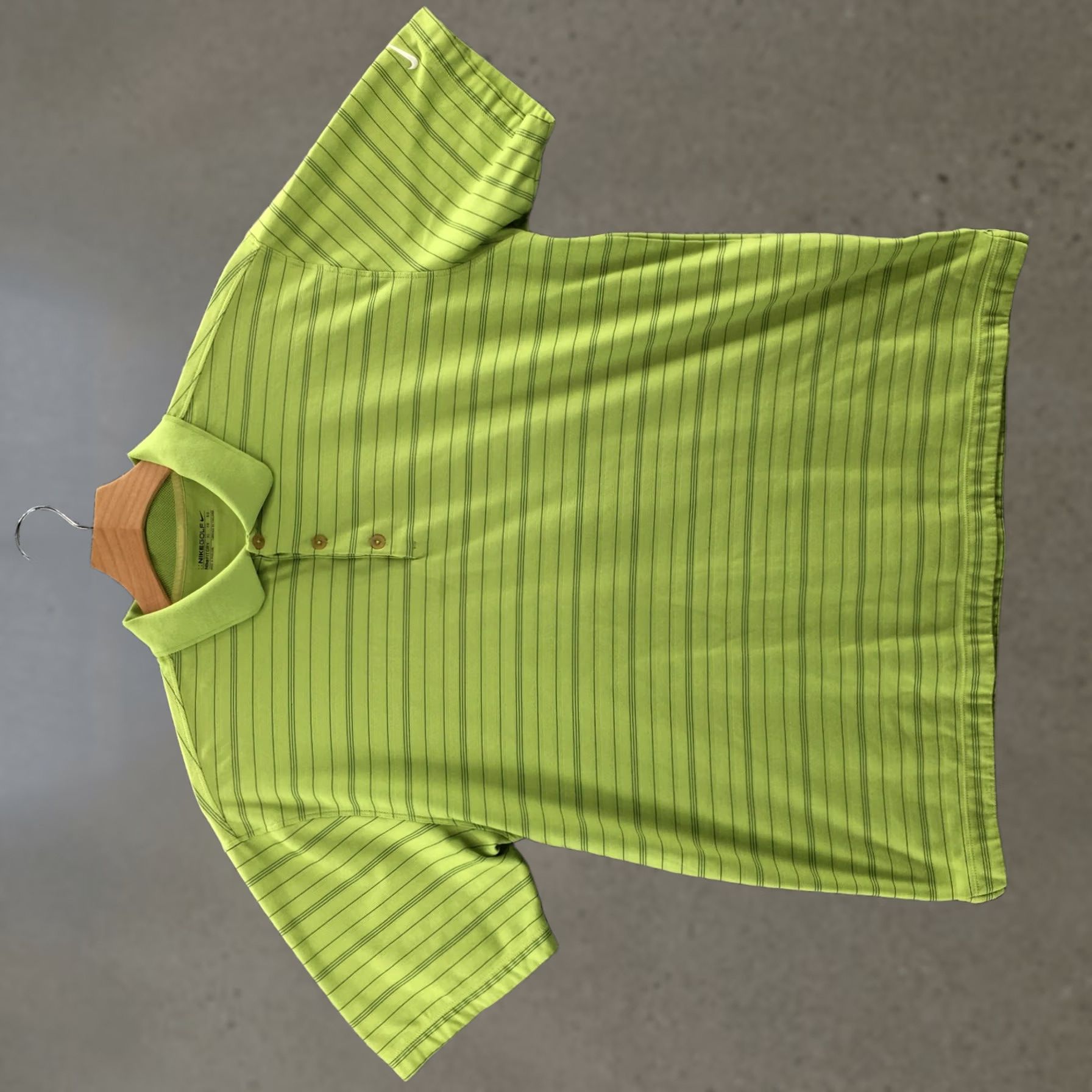 Nike Nike Golf Shirt Mens XL Green Polo Pinstriped Short Sleeve Casual Sports Buttons Size US XL / EU 56 / 4 - 1 Thumbnail