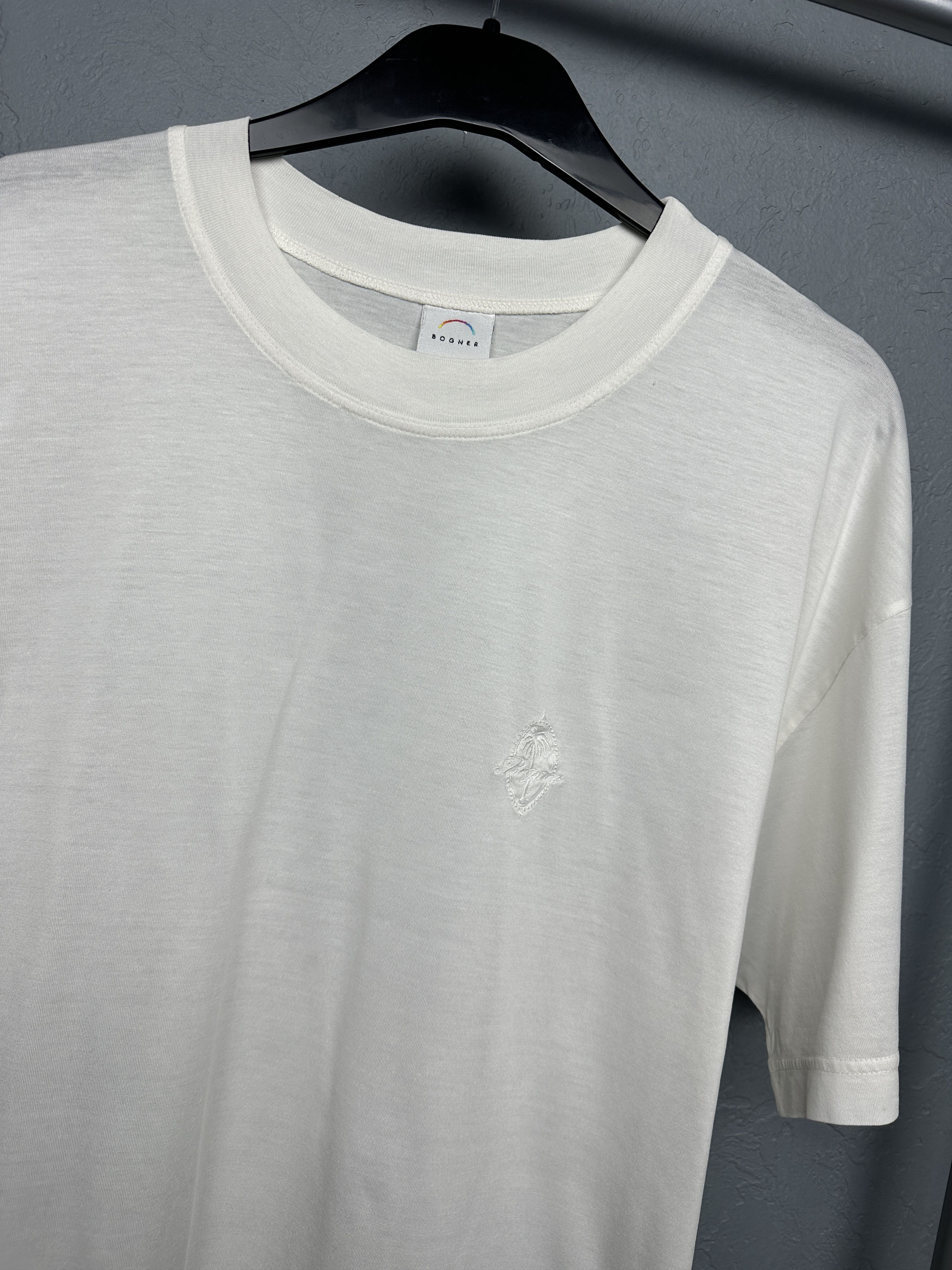 Bogner Bogner Mens Crew Neck White T-Shirt Size US L / EU 52-54 / 3 - 2 Thumbnail