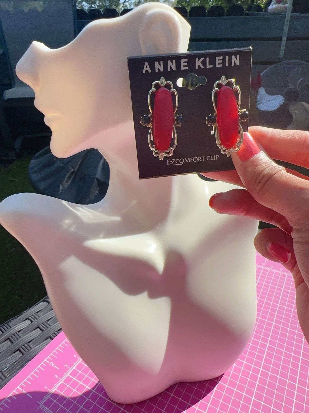 Anne Klein Anne Klein comfort clip on earrings silver tone red Size ONE SIZE - 7 Thumbnail